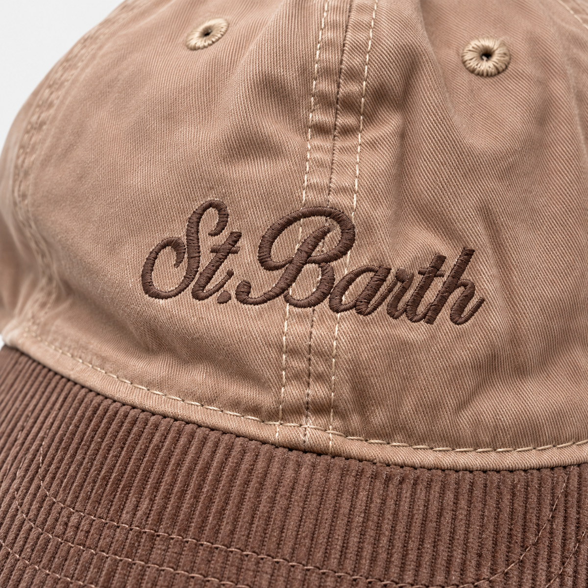 MC2 Saint Barth Cappello Donna Baseball Wax Corduroy Beige e Marrone
