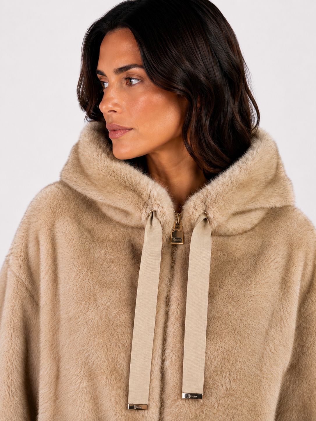 BOMBER IN MELANGE ALTERNATIVE MINK FUR chantilly