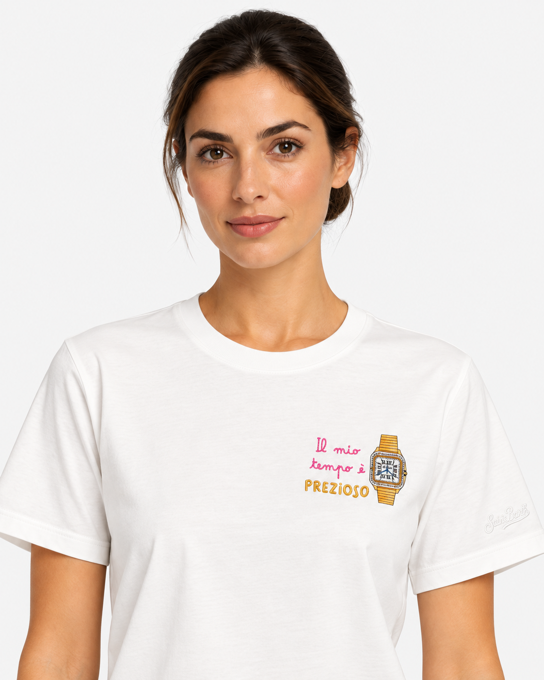 MC2 Saint Barth T-shirt Donna in Cotone Bianca Il Mio Tempo è Prezioso