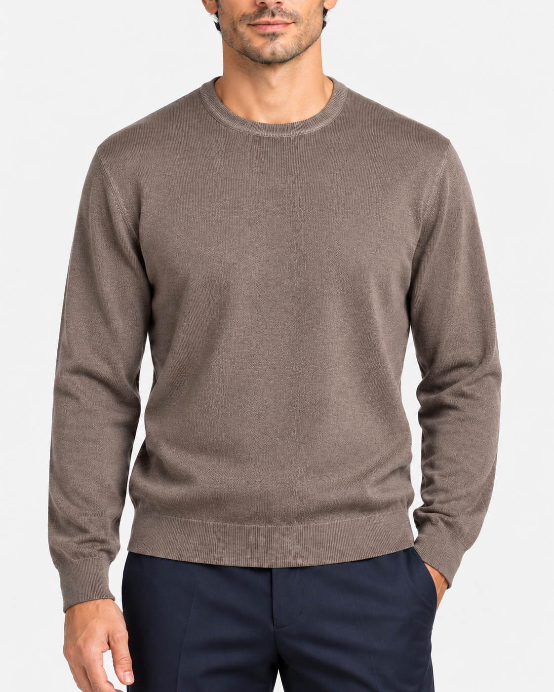 Gran Sasso Maglia Uomo Girocollo in Lana Moro