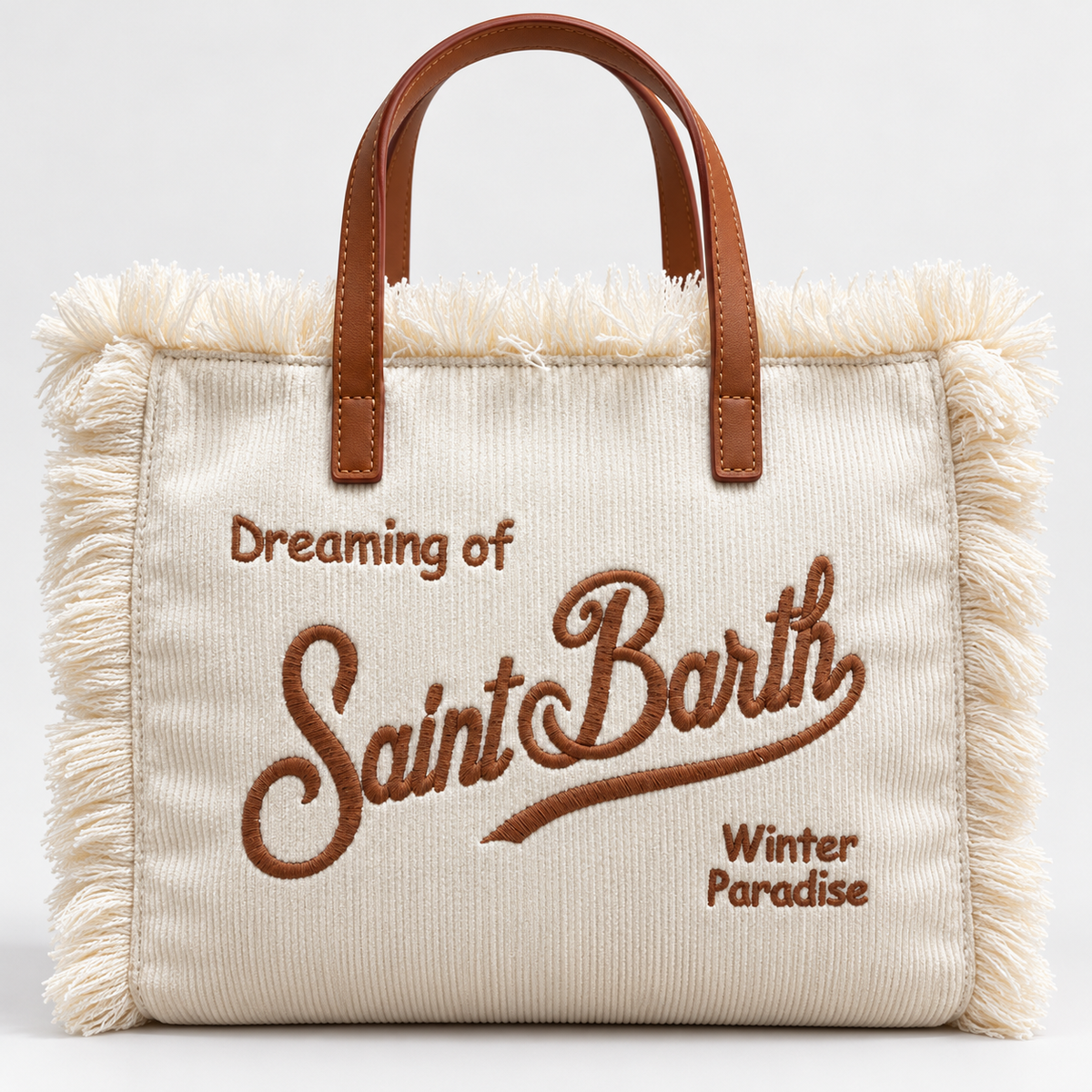 MC2 Saint Barth Borsa Donna Colette in Velluto Panna