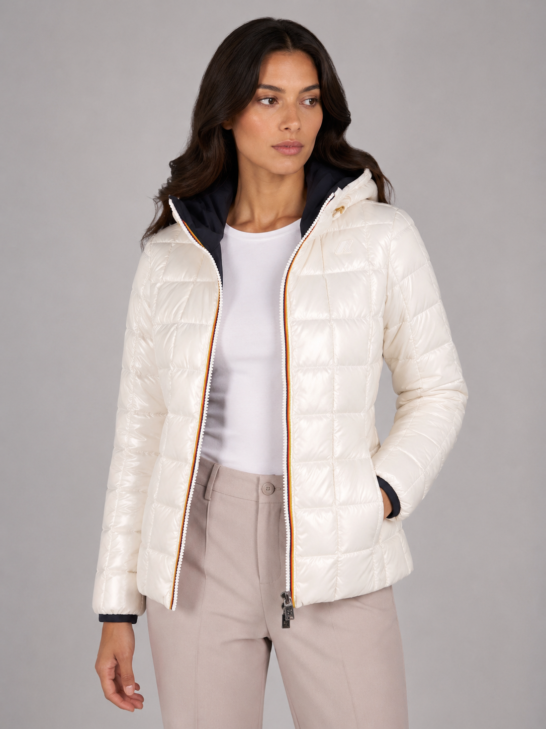 GIACCA LILY STRETCH THERMO DOUBLE BLACK PURE - WHITE NATURAL