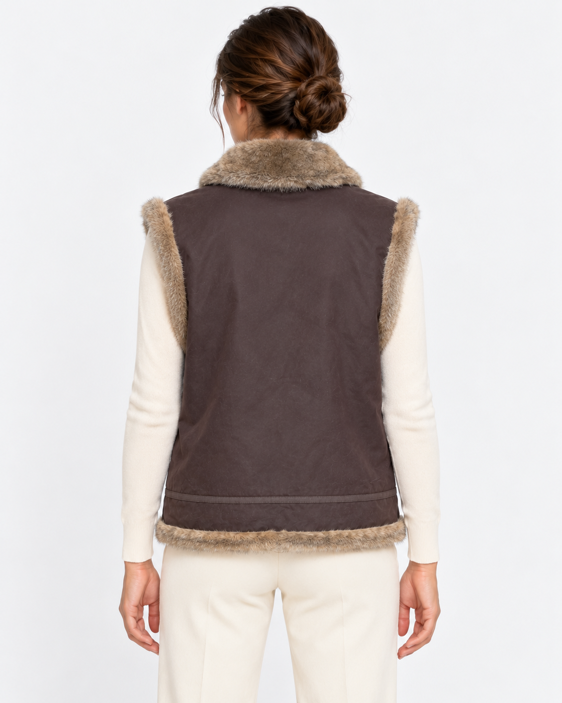 MC2 Saint Barth Gilet Donna Hesketh Marrone Scuro