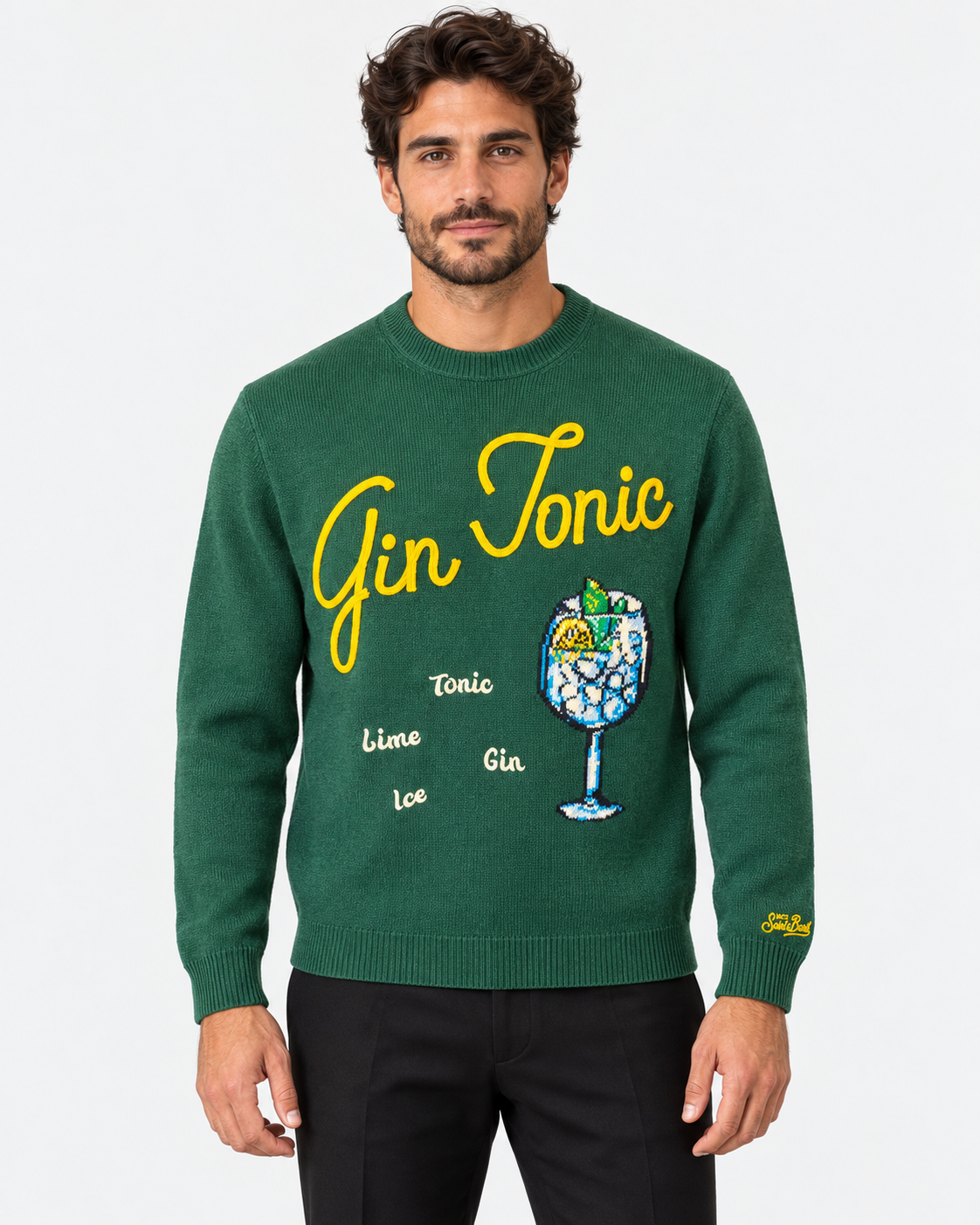 MC2 Saint Barth Maglia Uomo Verde Drink Gin