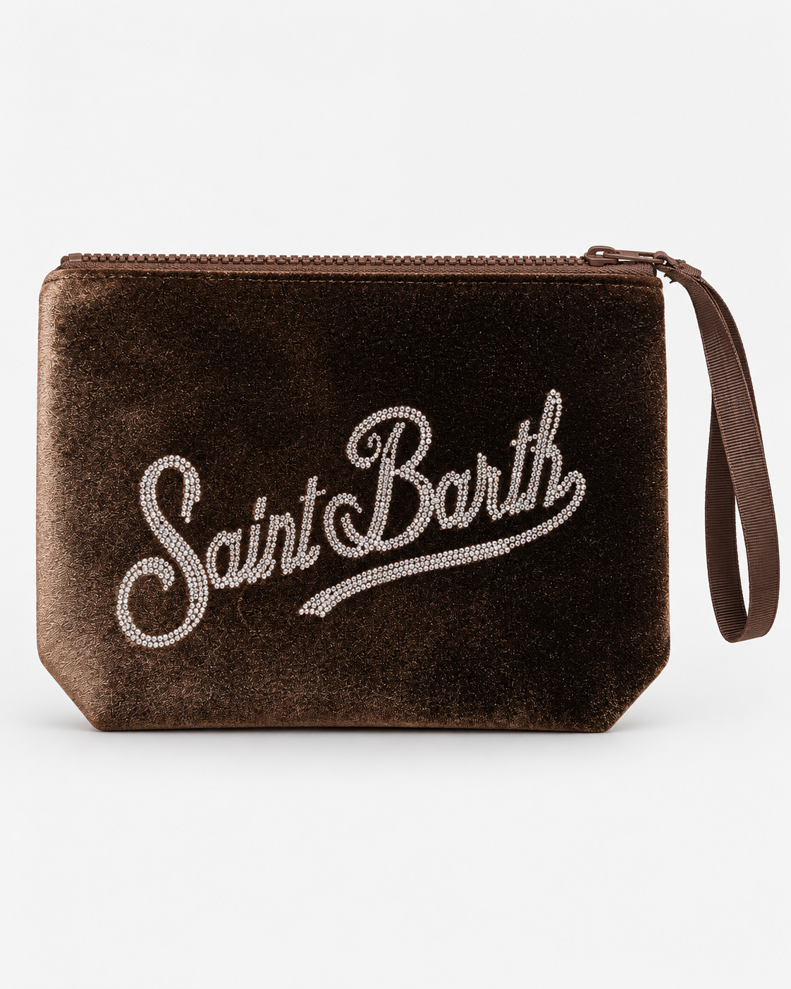 MC2 Saint Barth Pochette Donna Aline Velvet Strass Marrone