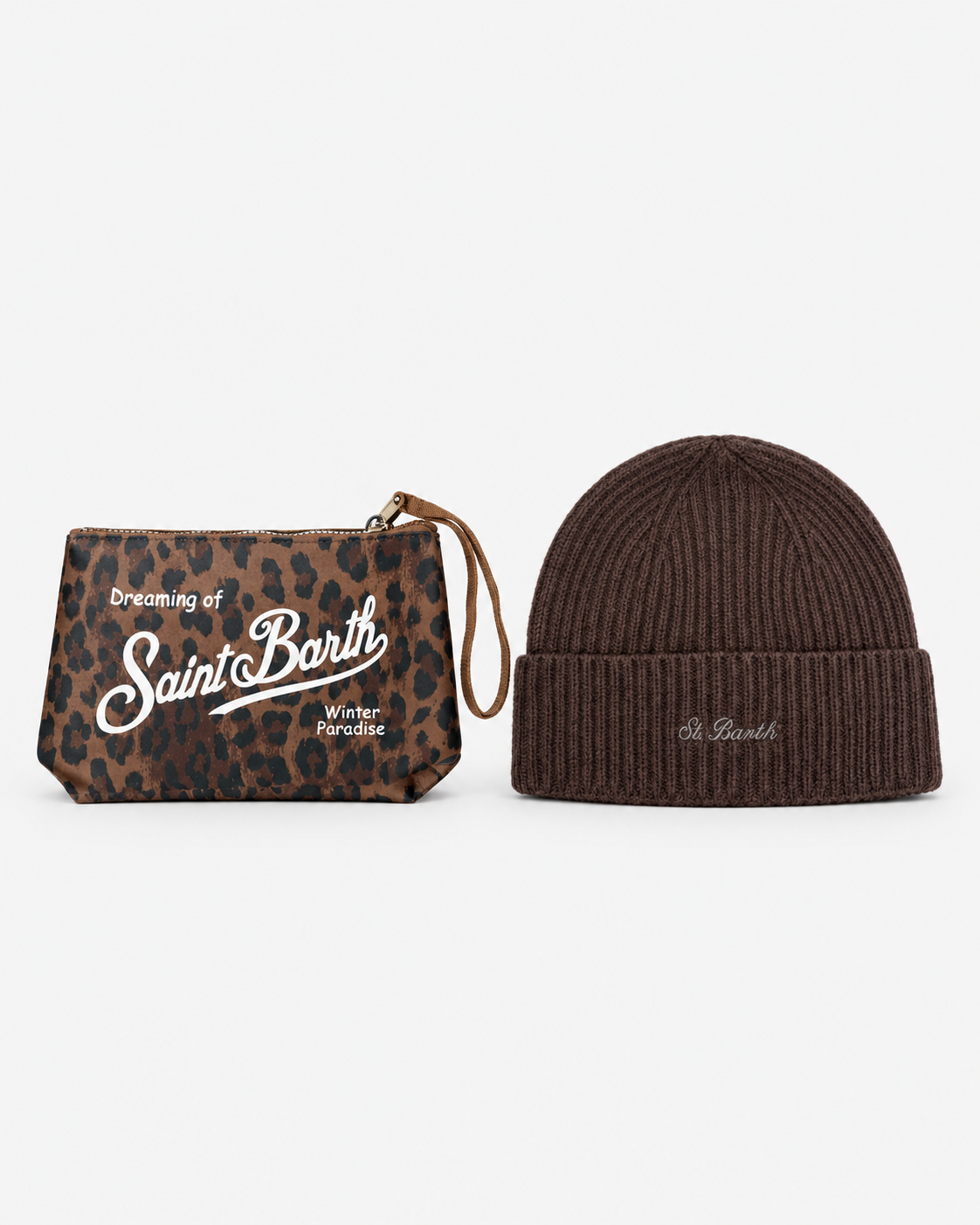 MC2 Saint Barth Gift Box Donna Dark Leopard con Pochette e Berretto
