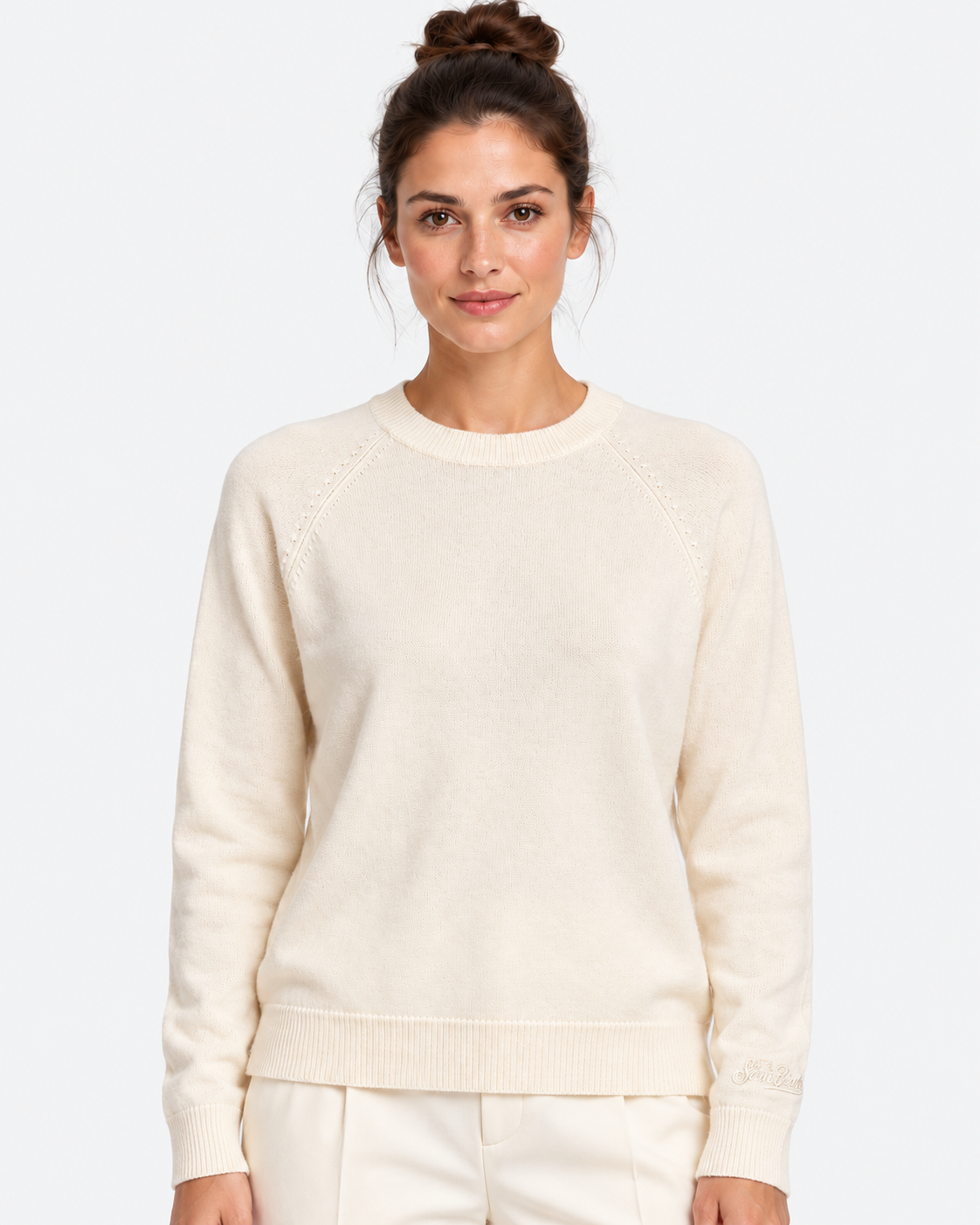 MC2 Saint Barth Maglia Donna Girocollo in cashmere Avorio