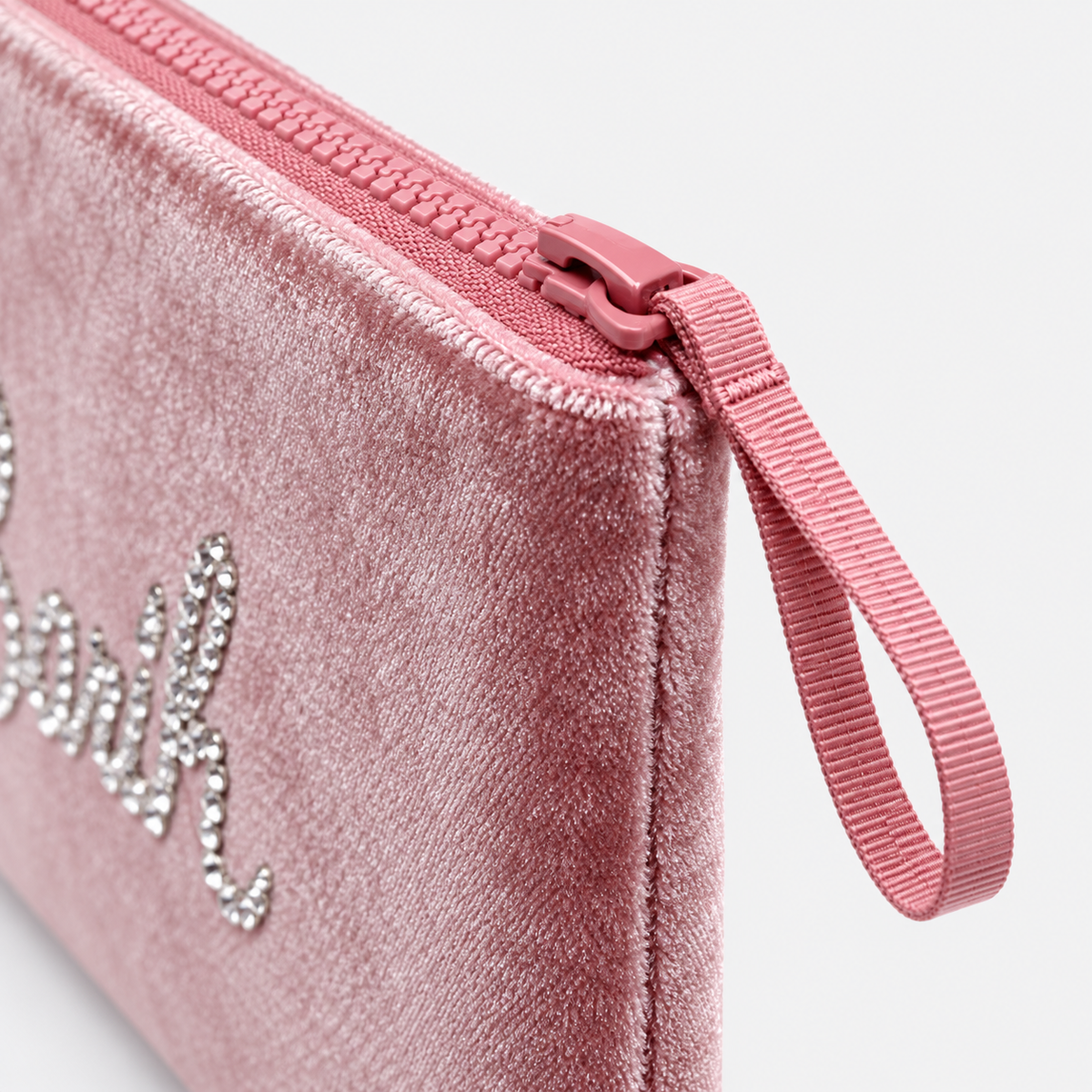 MC2 Saint Barth Pochette Donna Aline in Velluto Rosa con Strass