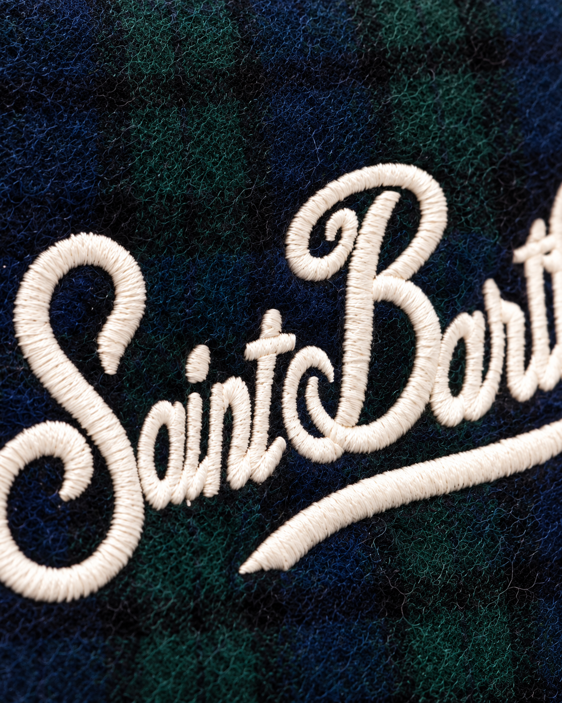 MC2 Saint Barth Pochette Uomo Aline Wool Tartan Blu e Verde