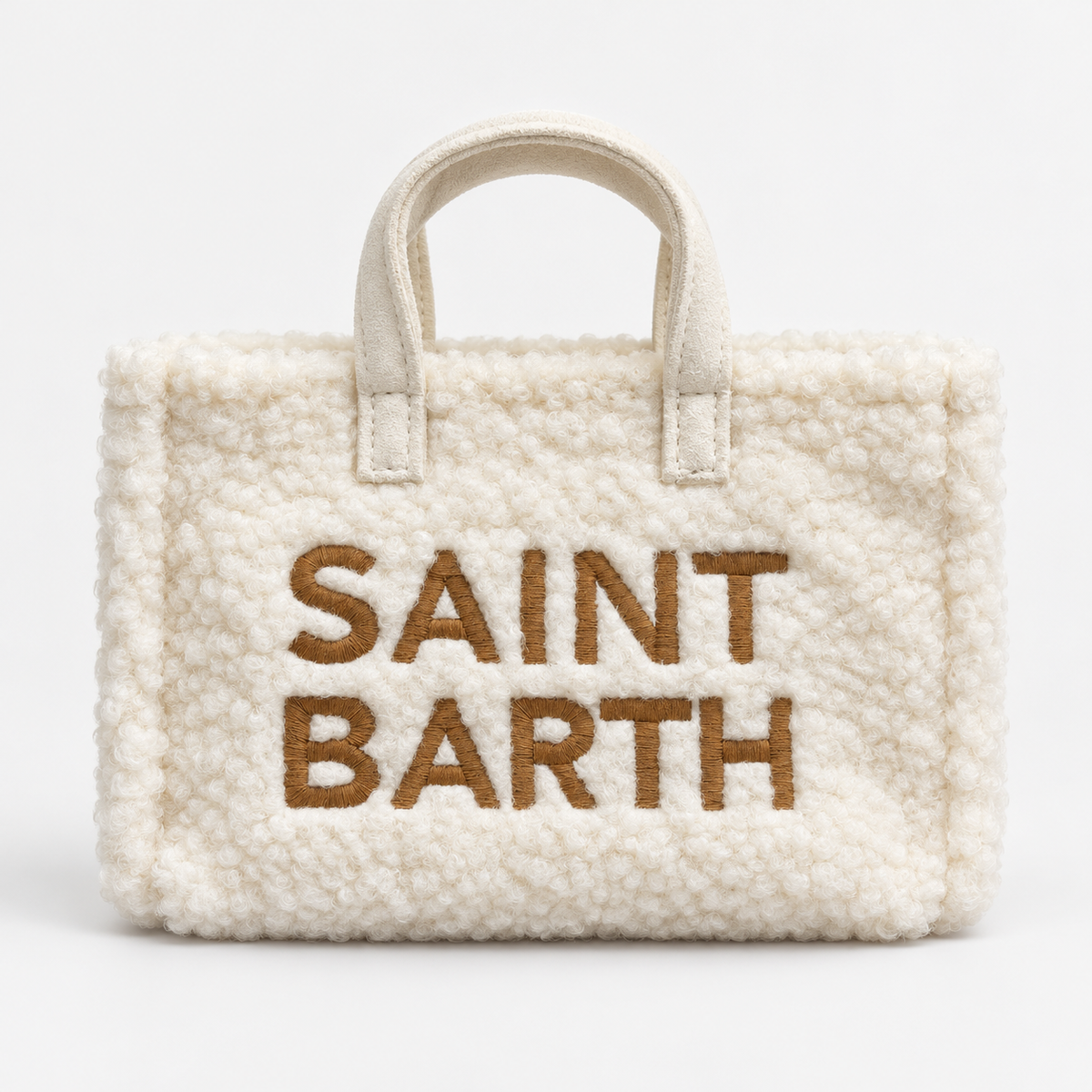 MC2 Saint Barth Phone Bag Donna Effetto Teddy Panna con Tracolla