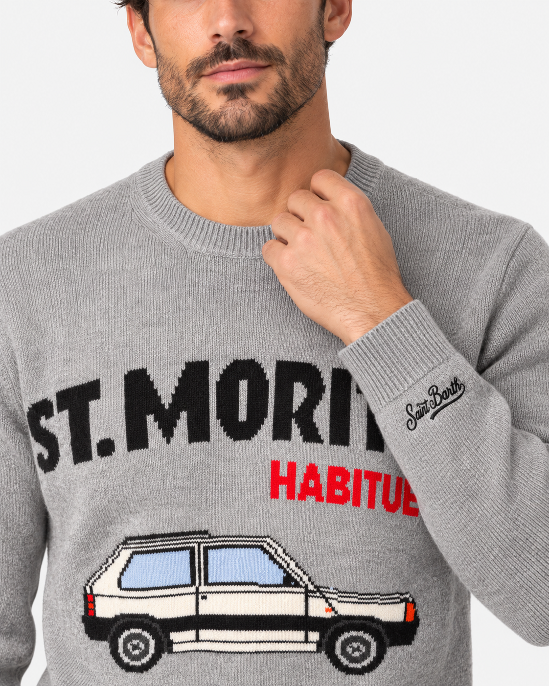 MC2 Saint Barth Maglia Uomo Panda Car Grigia