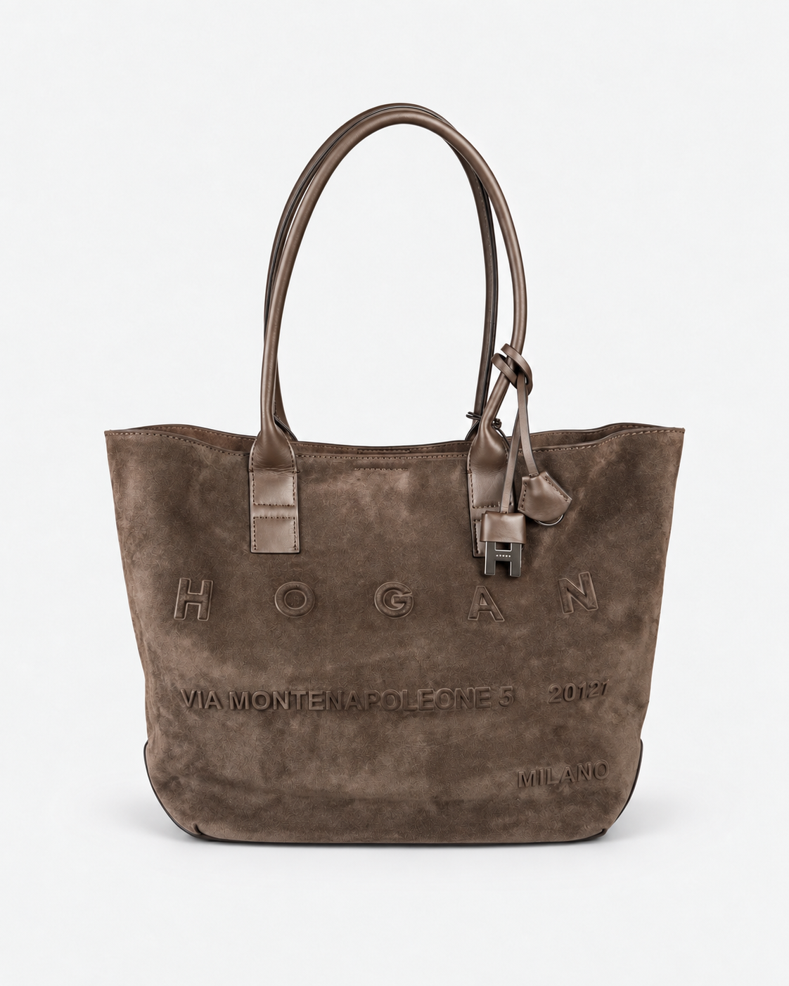 Hogan Borsa shopping Address piccola in suede marrone