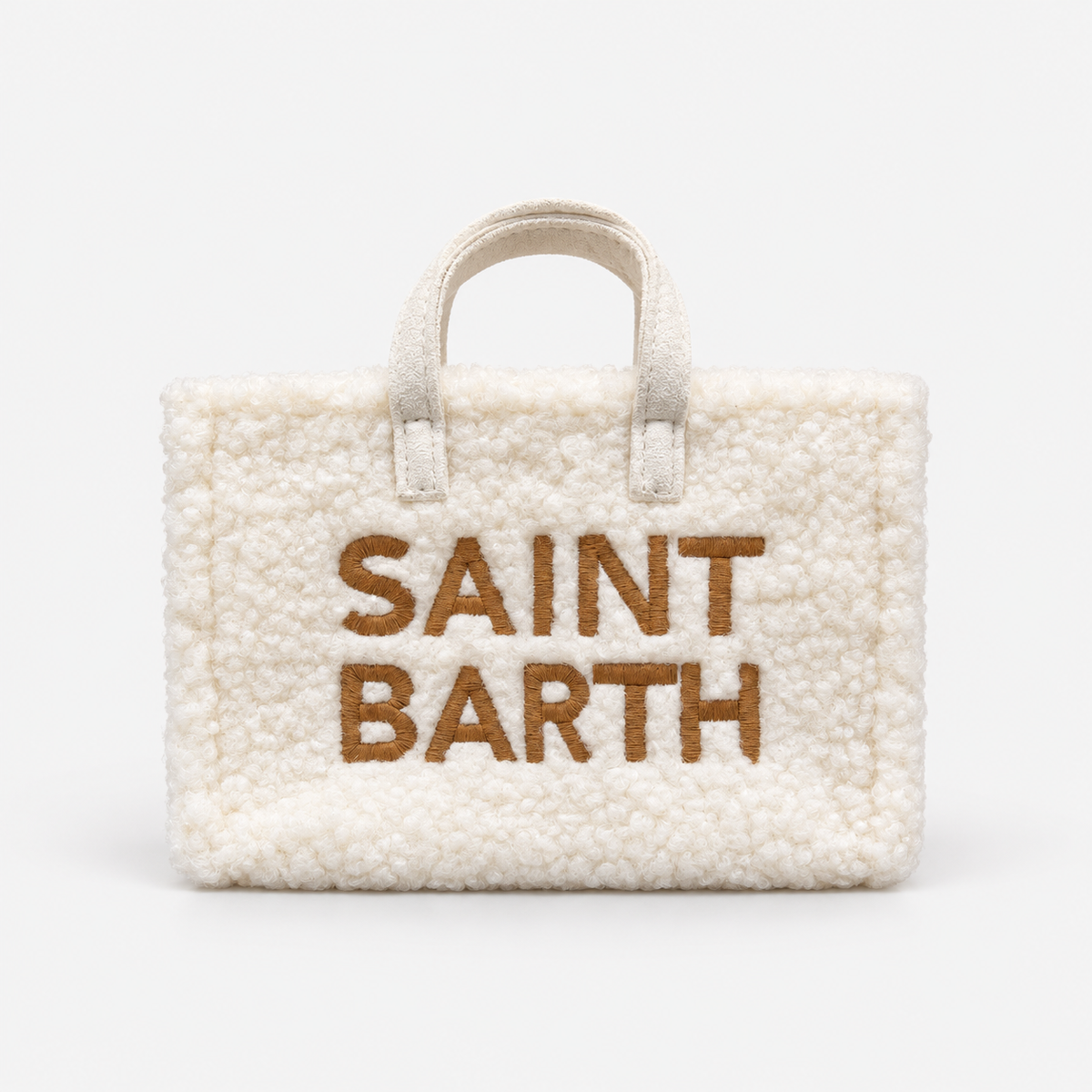 MC2 Saint Barth Phone Bag Donna Effetto Teddy Panna con Tracolla