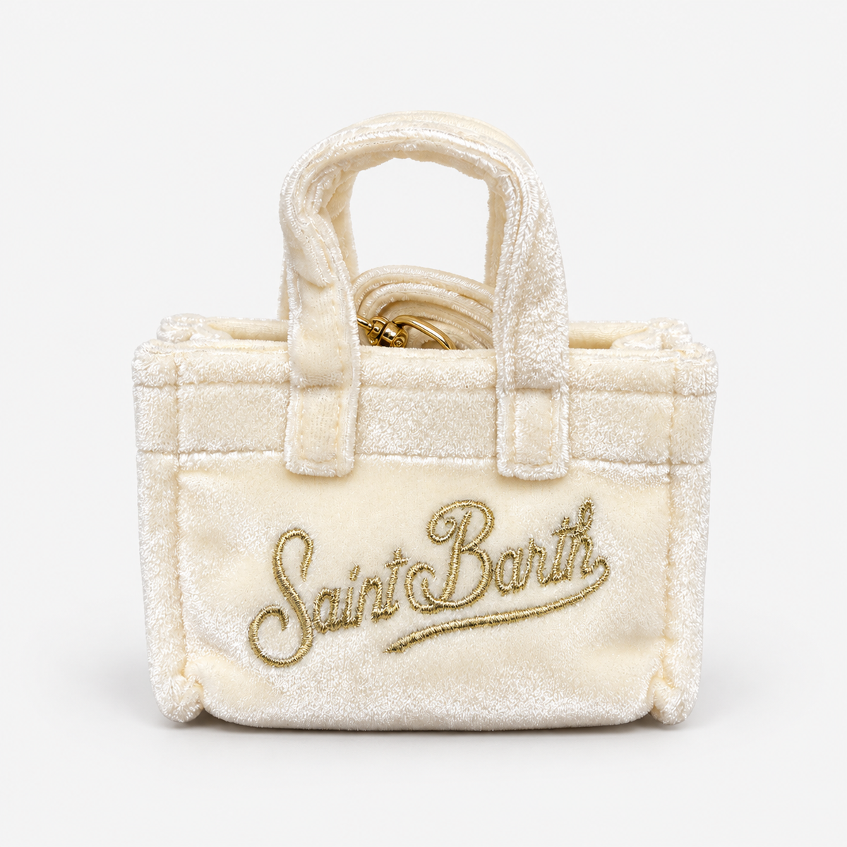MC2 Saint Barth Borsetta Portachiavi Donna Key Bag Velvet Avorio