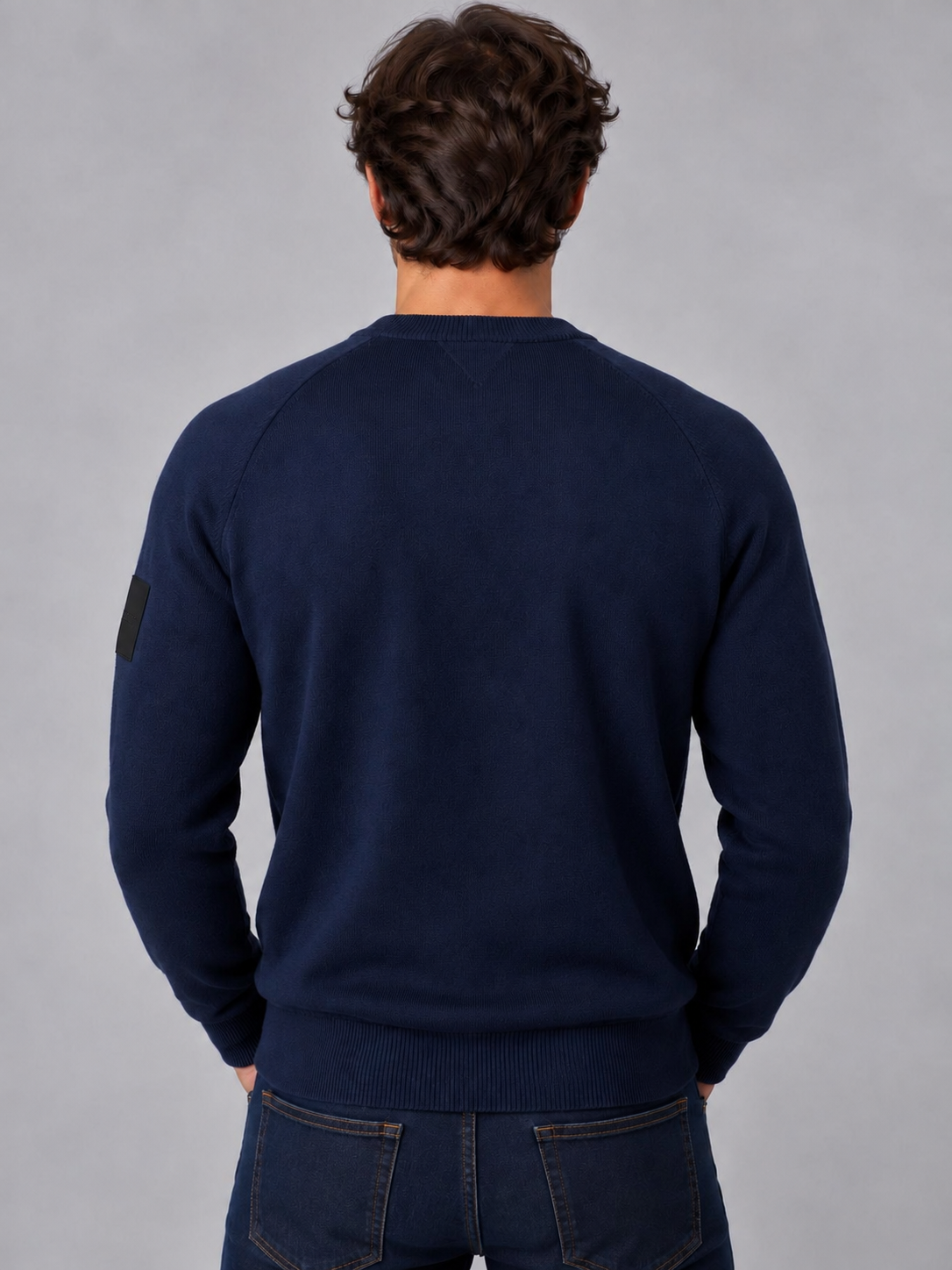 Outhere maglione girocollo uomo woodveil in misto lana blue navy