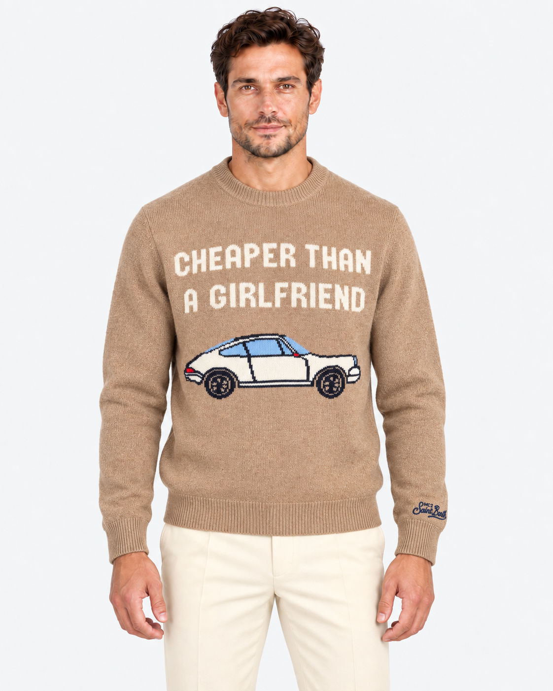 MC2 Saint Barth Maglia Uomo Cheaper Than a Girlfriend Beige