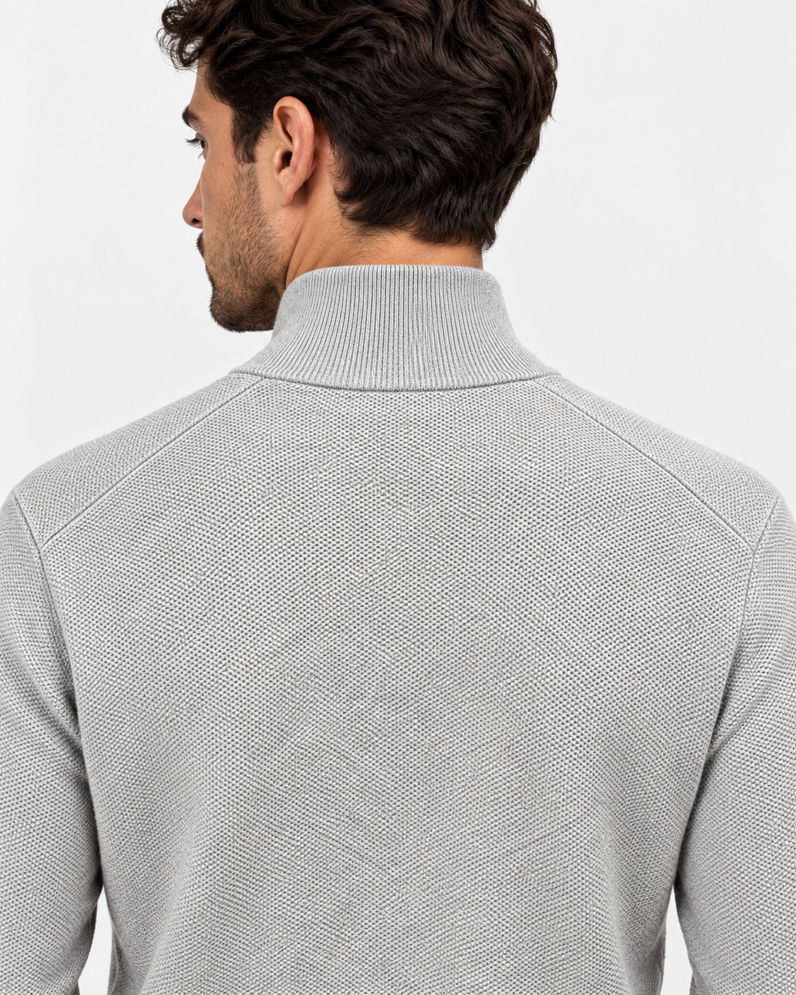 Polo Ralph Lauren Maglia Uomo Mezza Zip in Cotone Grigio Mélange