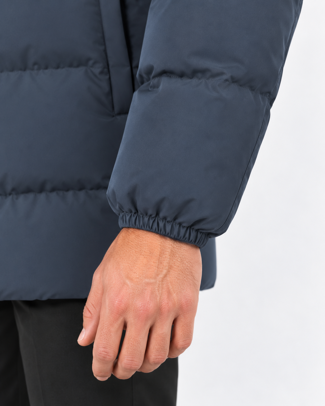 Herno Giacca lunga uomo New Impact blu con cappuccio