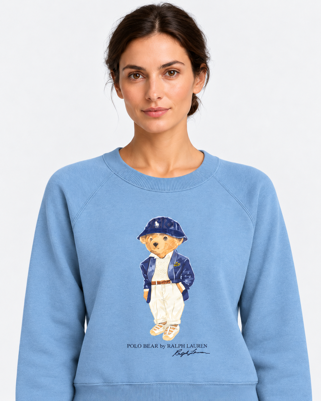 Polo Ralph Lauren Felpa Donna Polo Bear Girocollo Azzurra