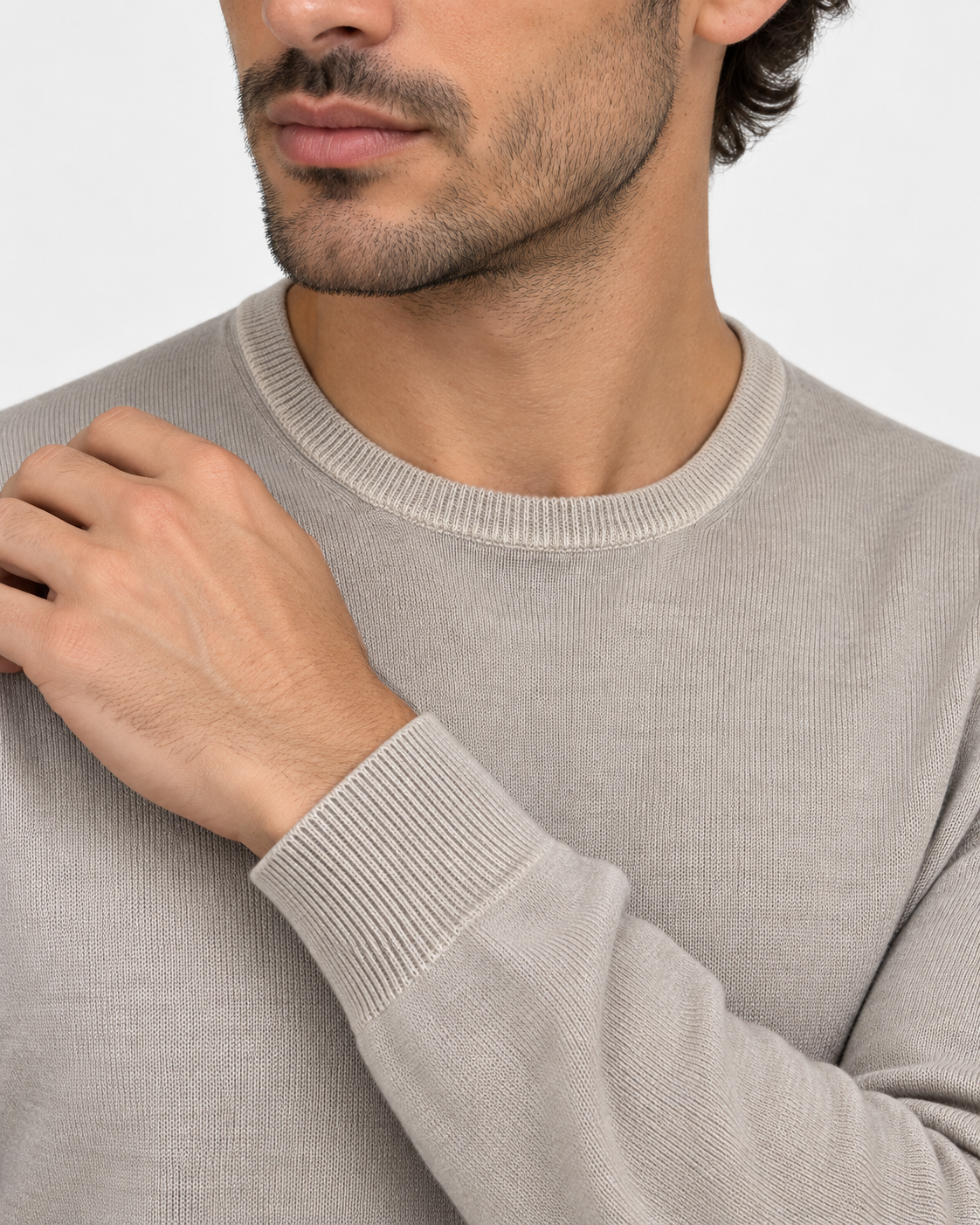 Gran Sasso Maglia Uomo Girocollo in Lana Grigio