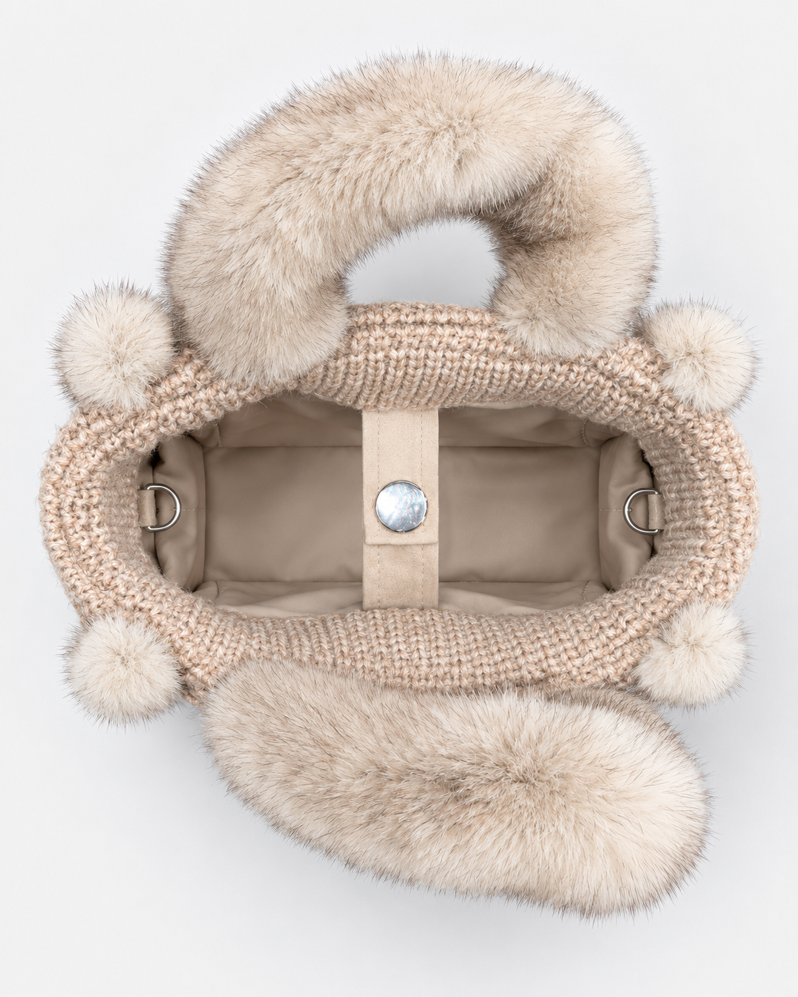 MC2 Saint Barth Borsa Donna Vanity Mini in Maglia Beige