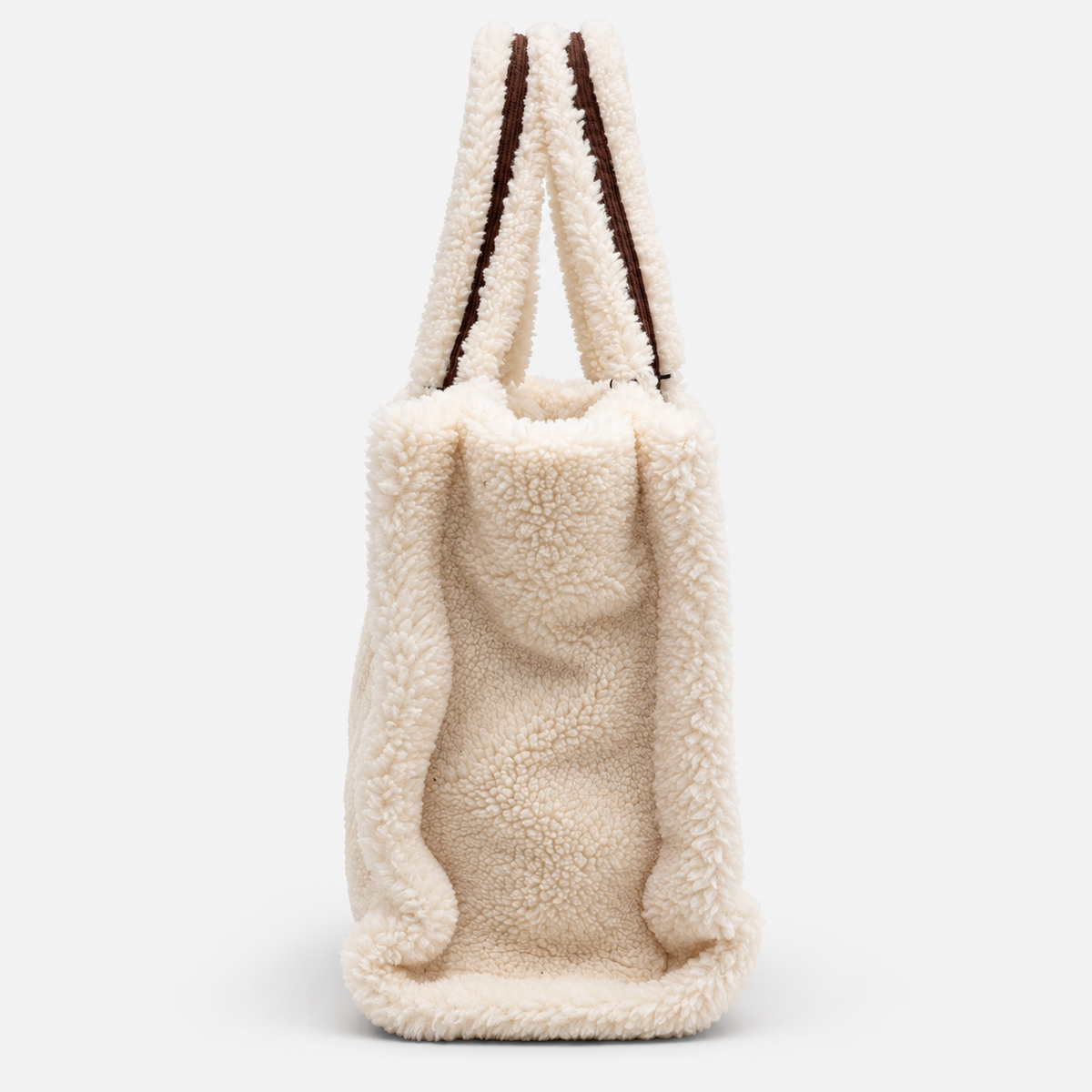 MC2 Saint Barth Borsa Donna Vanity Teddy Panna con Maxi Logo Marrone
