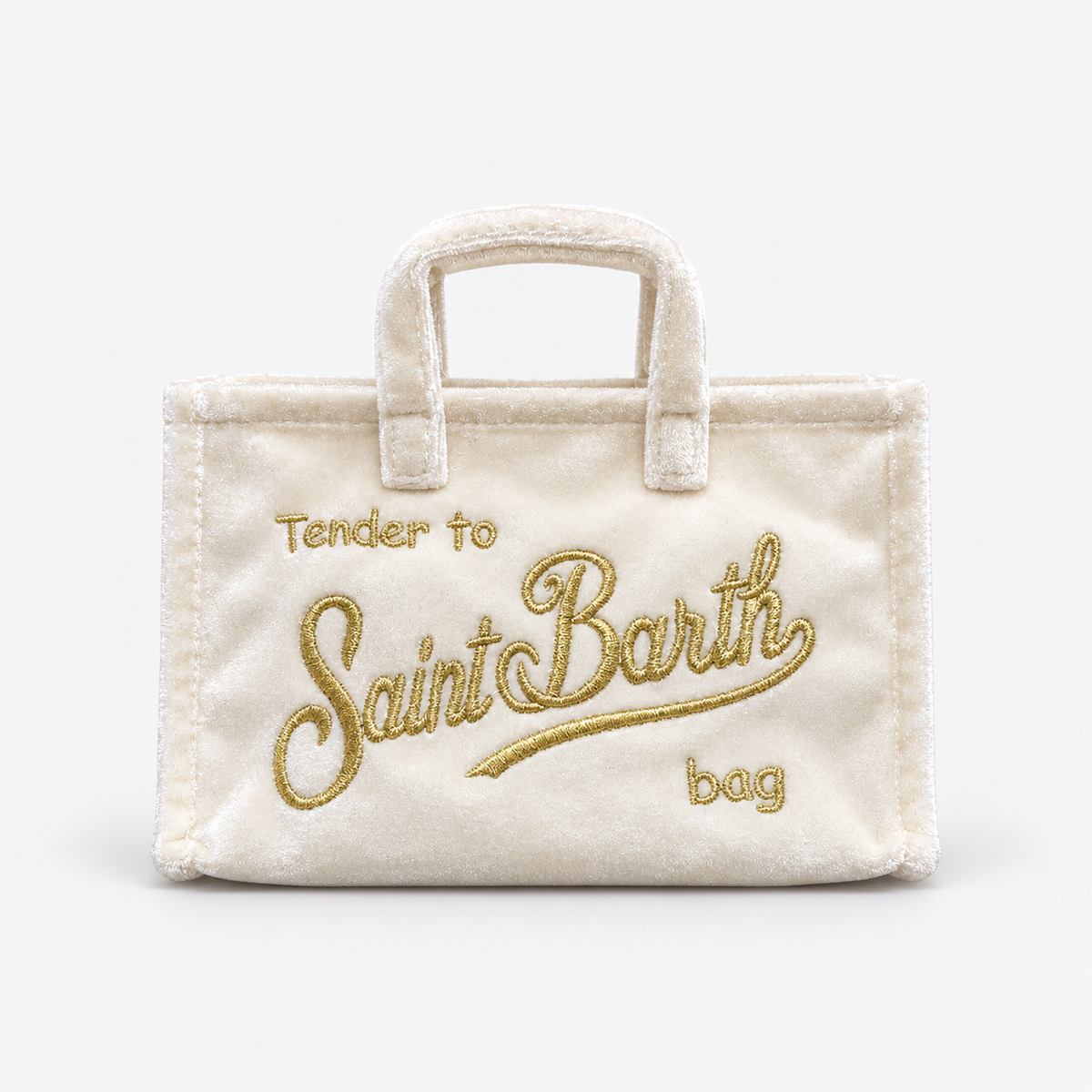 MC2 Saint Barth Phone Bag Donna in Velluto Panna con Tracolla