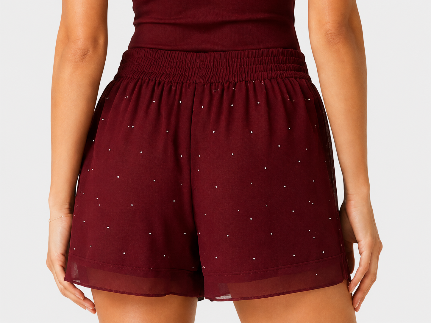 PANTALONCINO MEAVE GEORGETTE STRASS