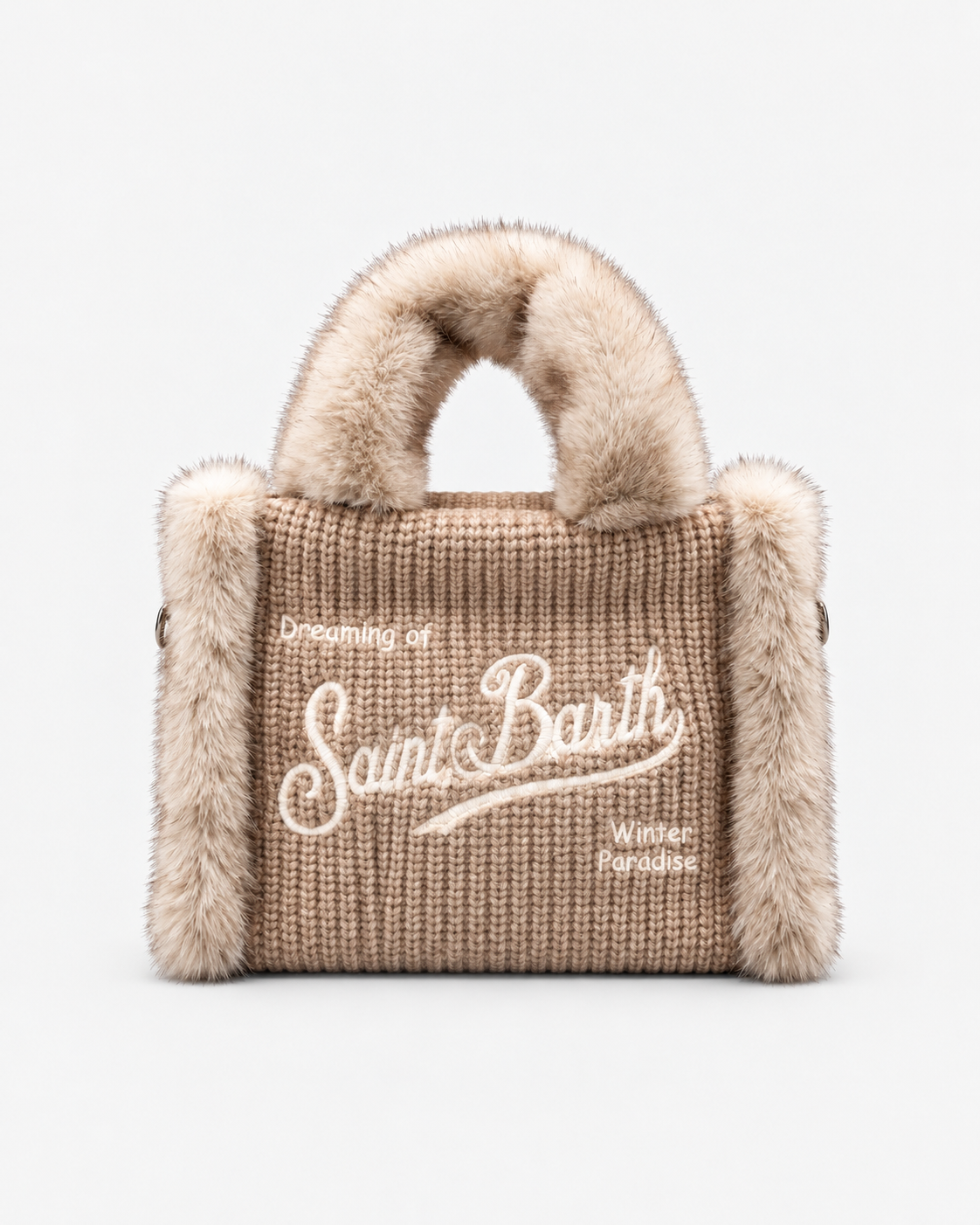 MC2 Saint Barth Borsa Donna Vanity Mini in Maglia Beige