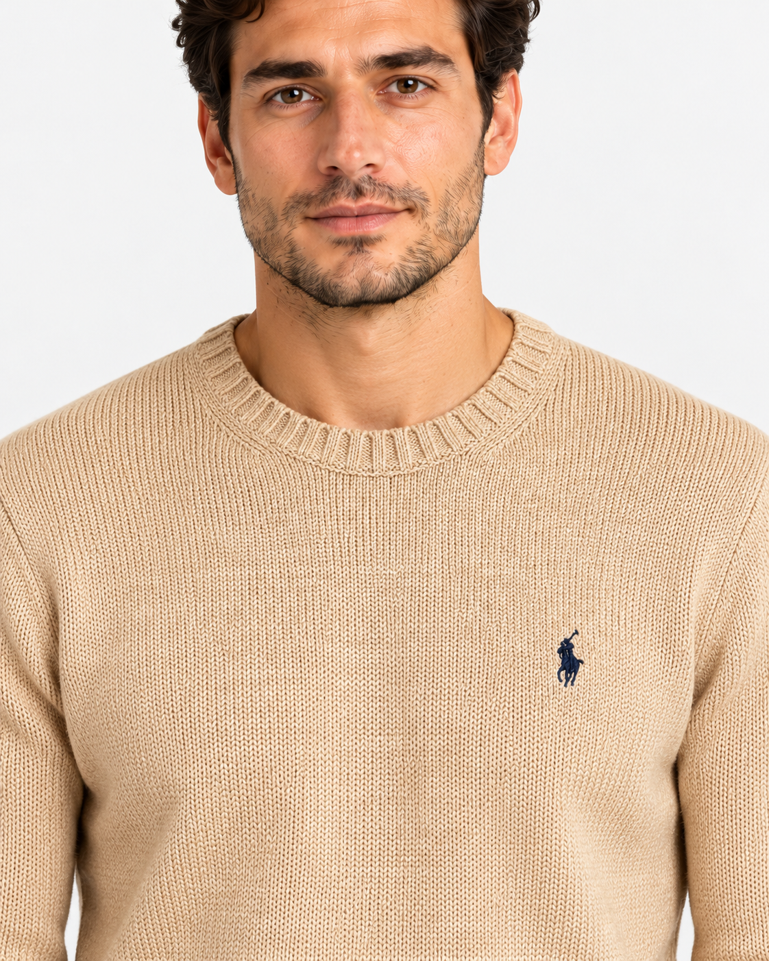 Polo Ralph Lauren Maglione Uomo Girocollo in Cotone Brown