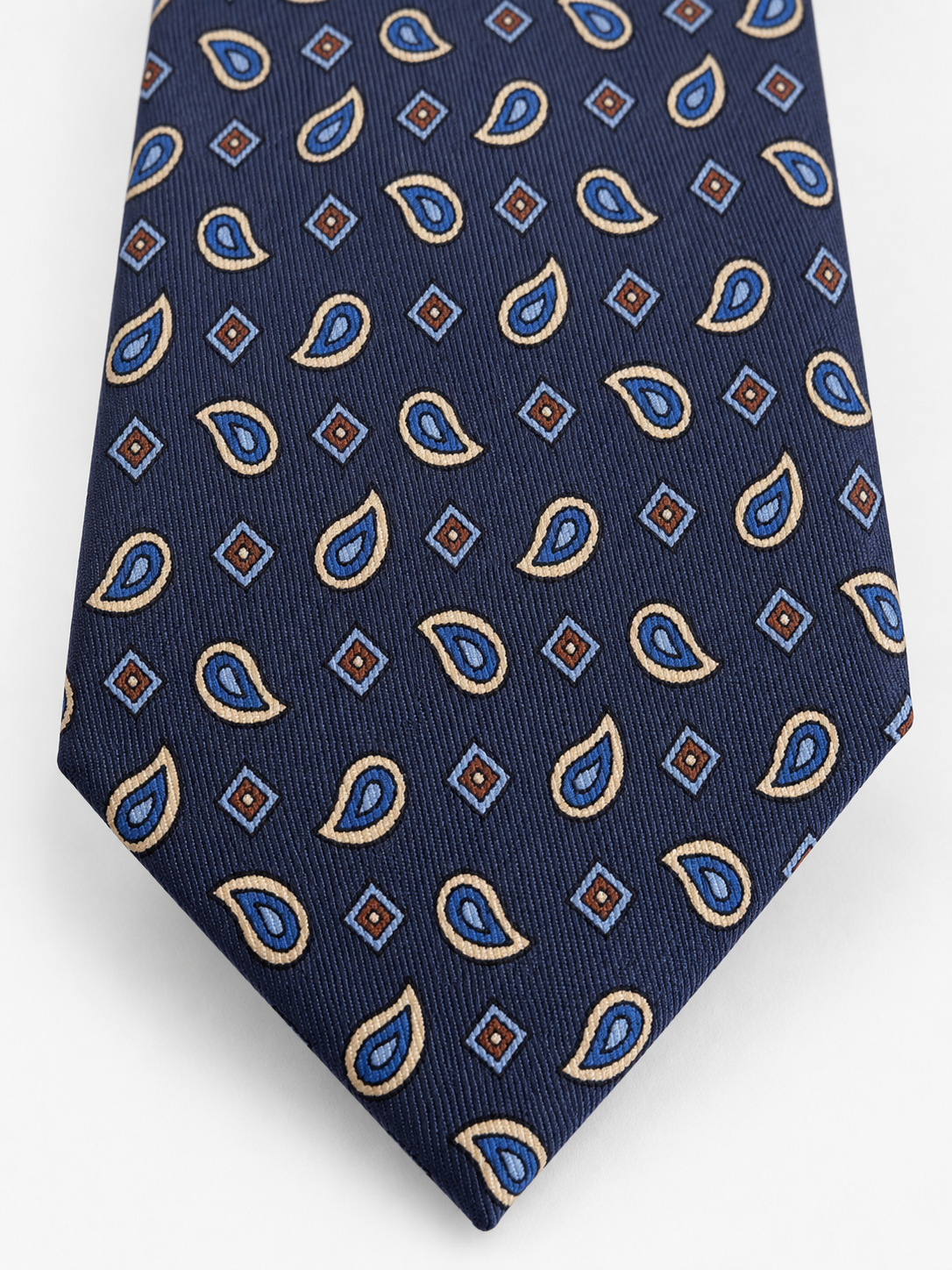 Fefè Cravatta Uomo in Seta Paisley Doppio Blu