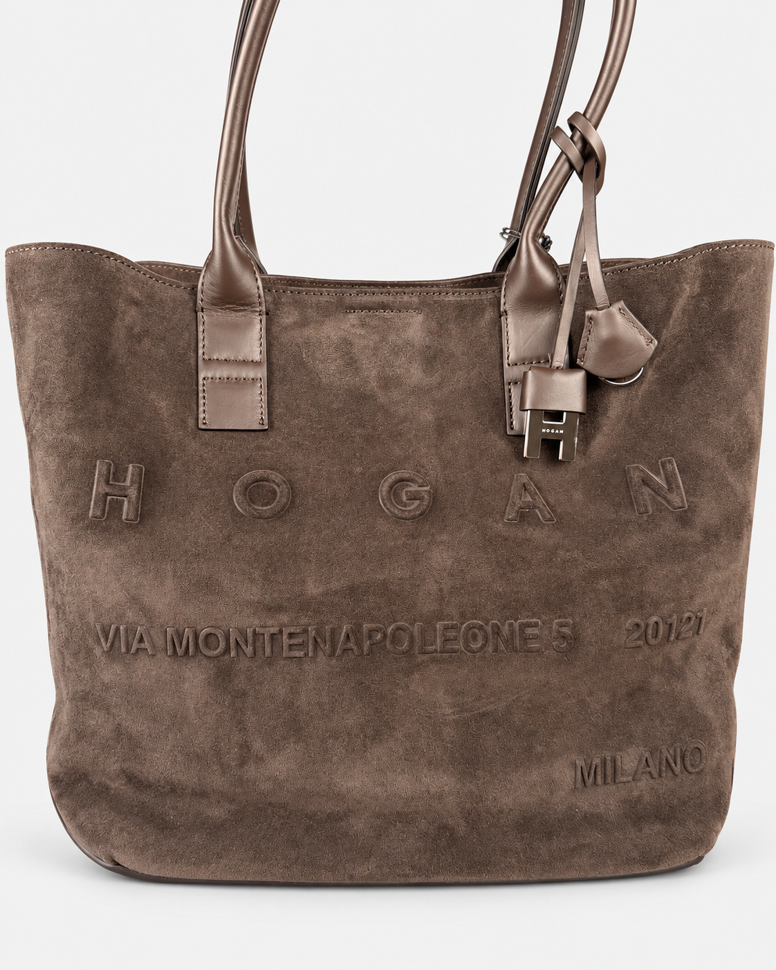 Hogan Borsa shopping Address piccola in suede marrone