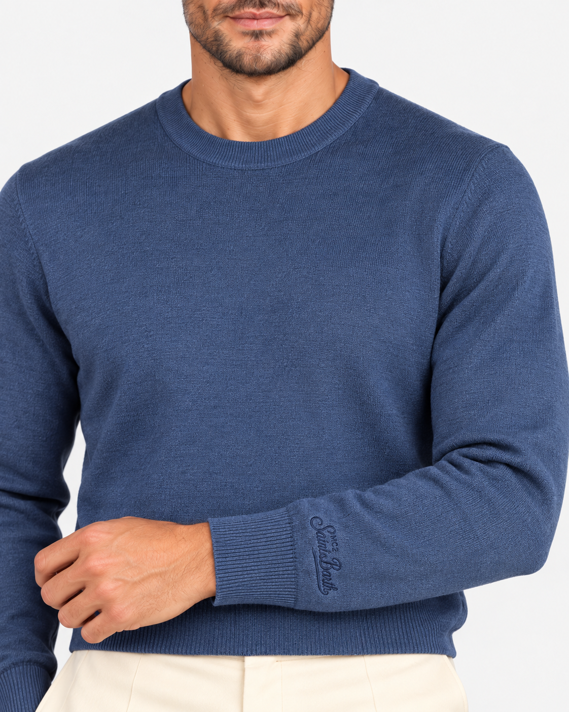 MC2 Saint Barth Maglia Uomo Night Blue in Lana Ultrafine