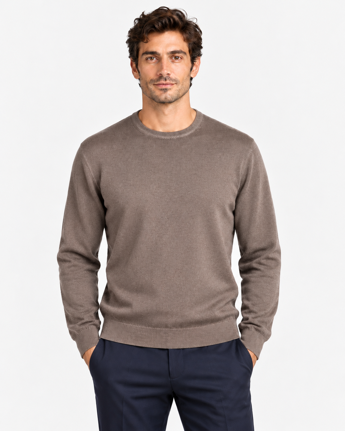 Gran Sasso Maglia Uomo Girocollo in Lana Moro