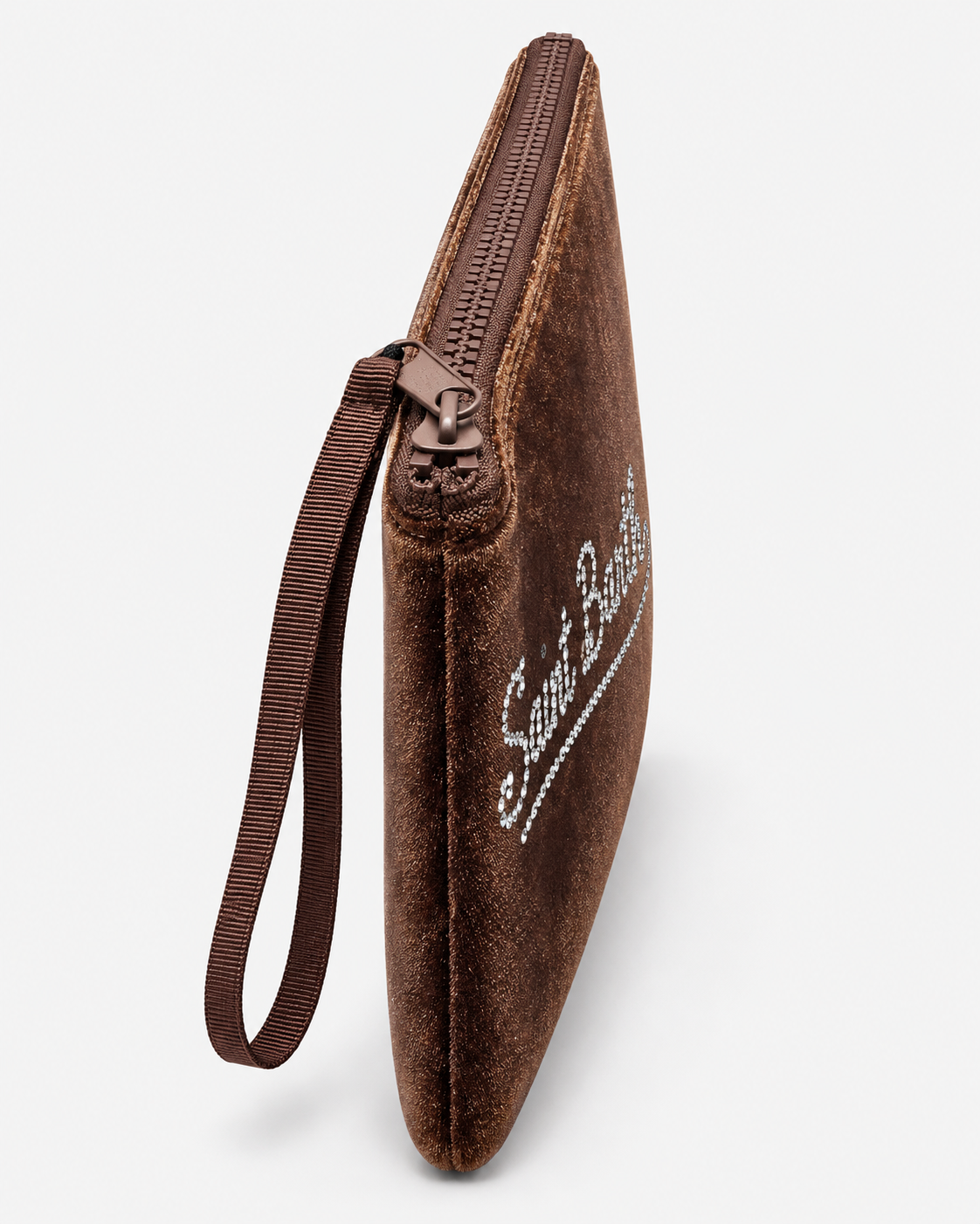 MC2 Saint Barth Pochette Donna Aline Velvet Strass Marrone