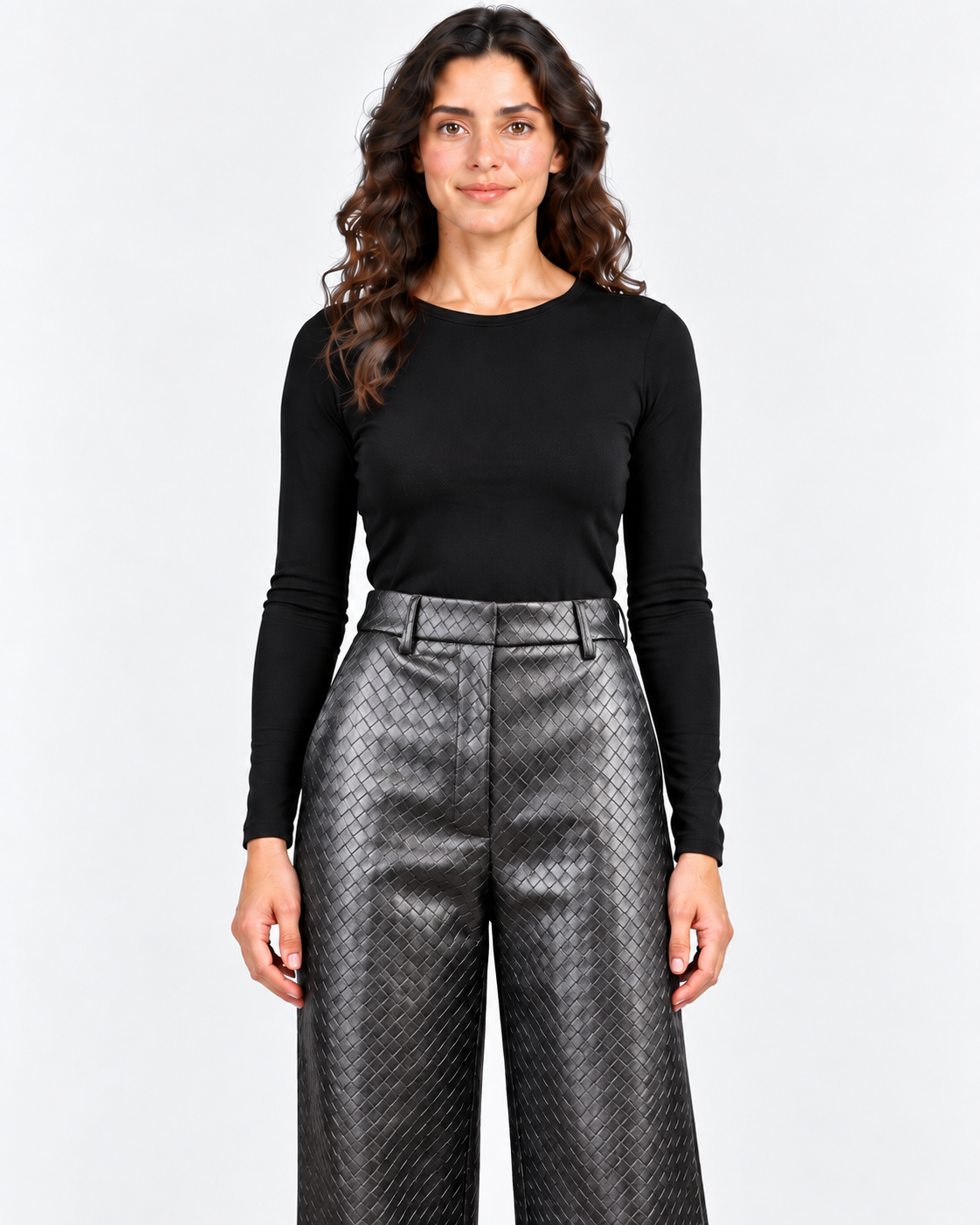 Imperial Pantalone Donna Nero in Ecopelle