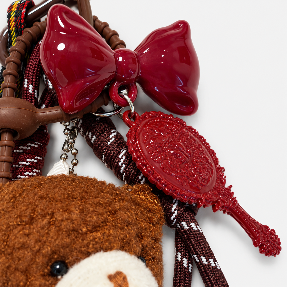 MC2 Saint Barth Charm Donna Teddy Bow con Orsetto e Fiocco Bordeaux