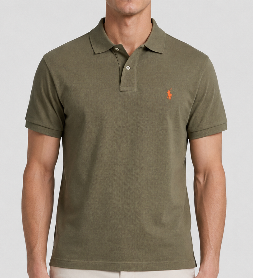 Polo iconica in piqué Custom Slim-Fit green
