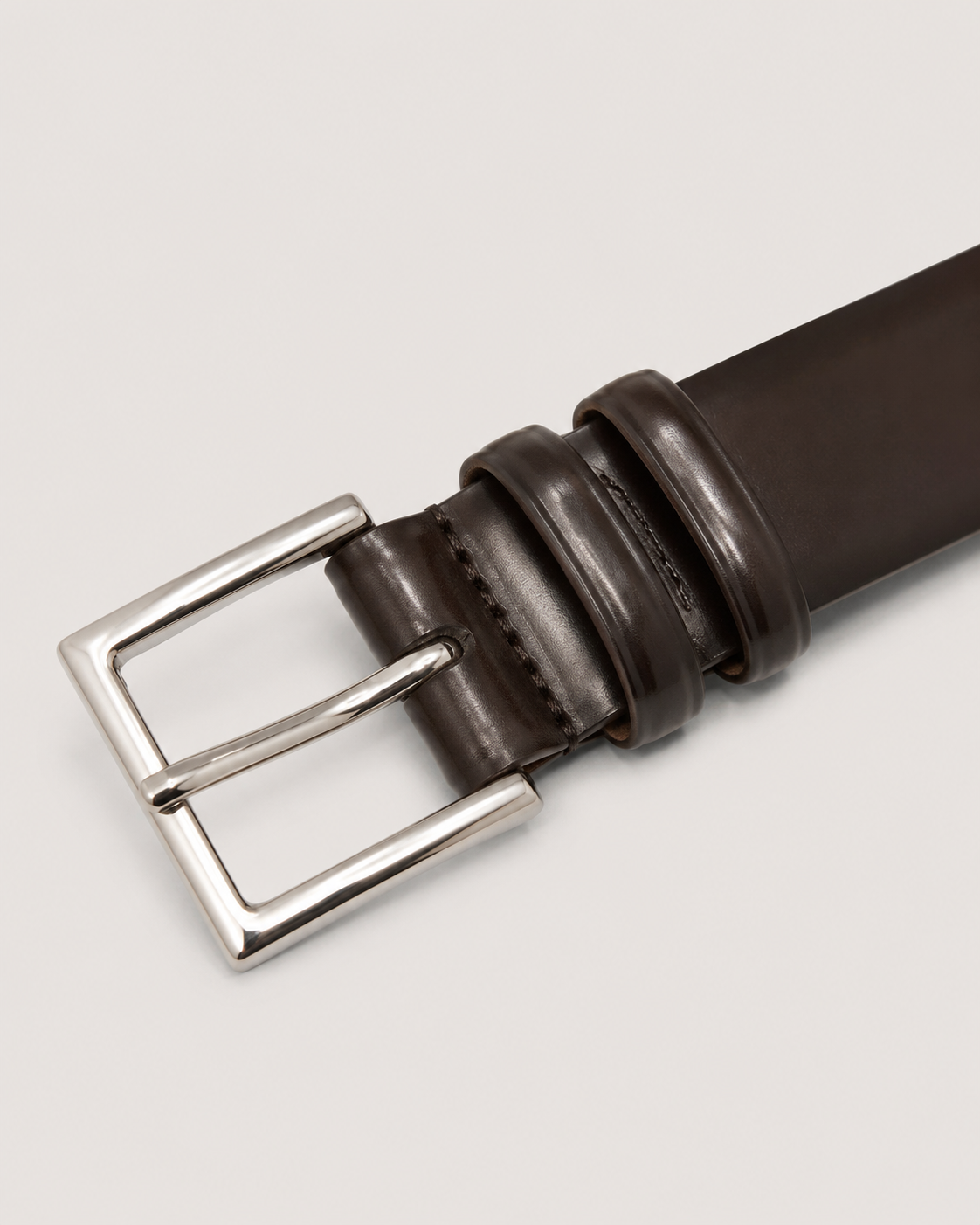 Cintura classica calf in pelle testa di moro