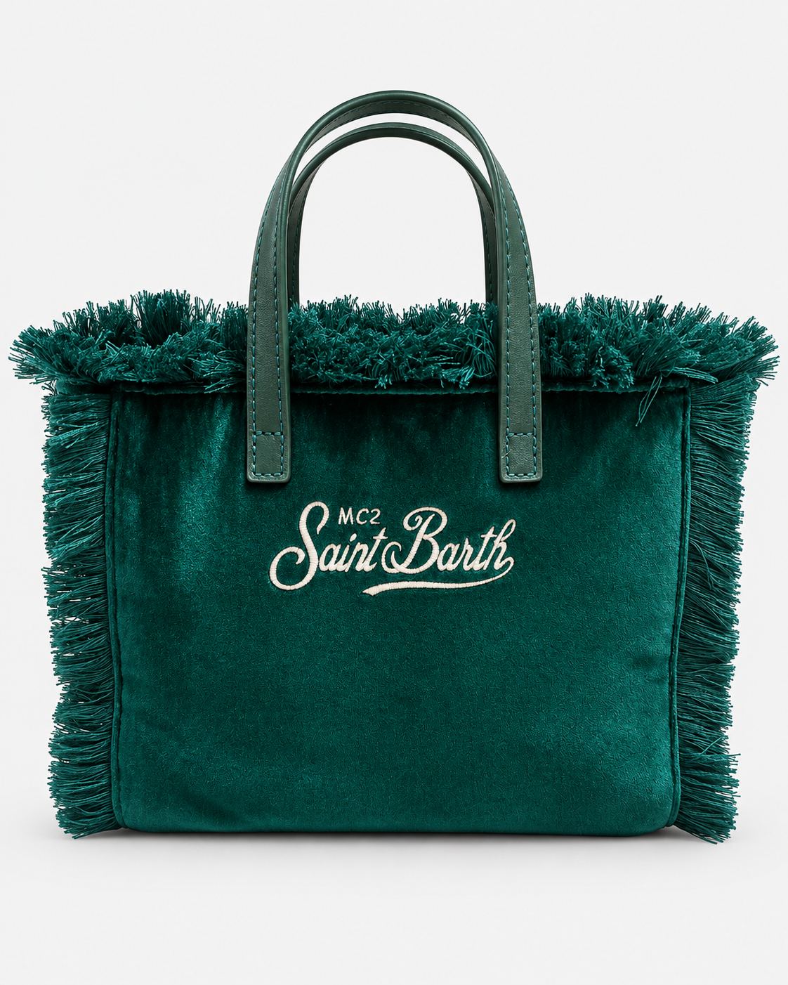 MC2 Saint Barth Borsa Donna Vanity Mini in Velluto Verde con Tracolla