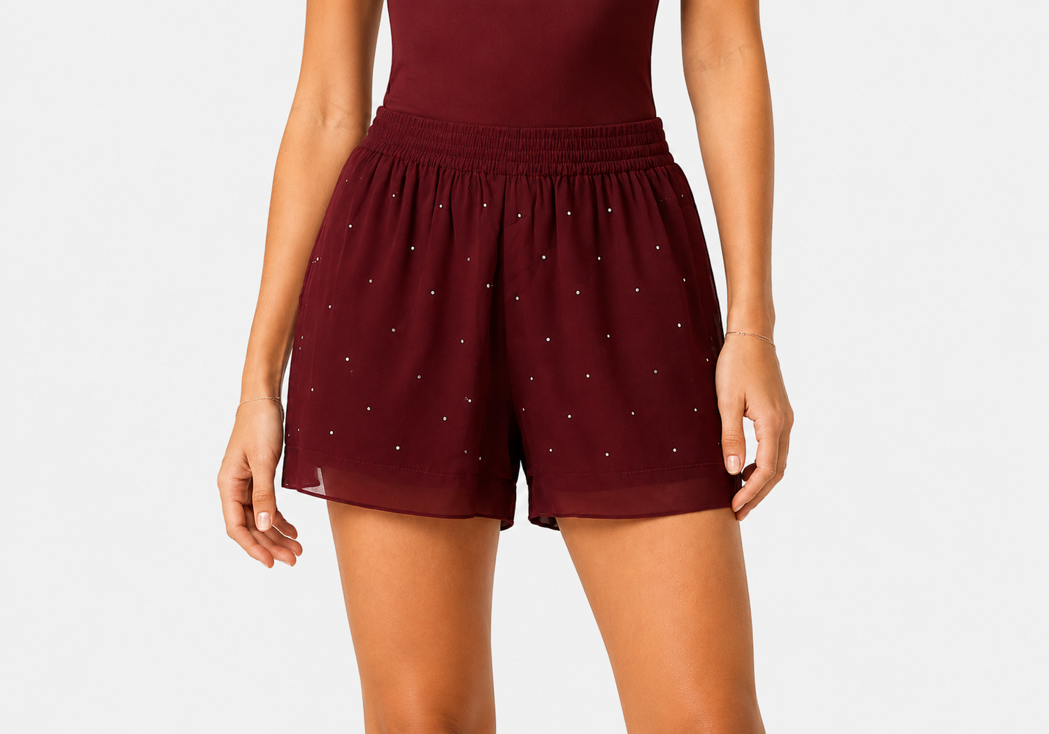 PANTALONCINO MEAVE GEORGETTE STRASS