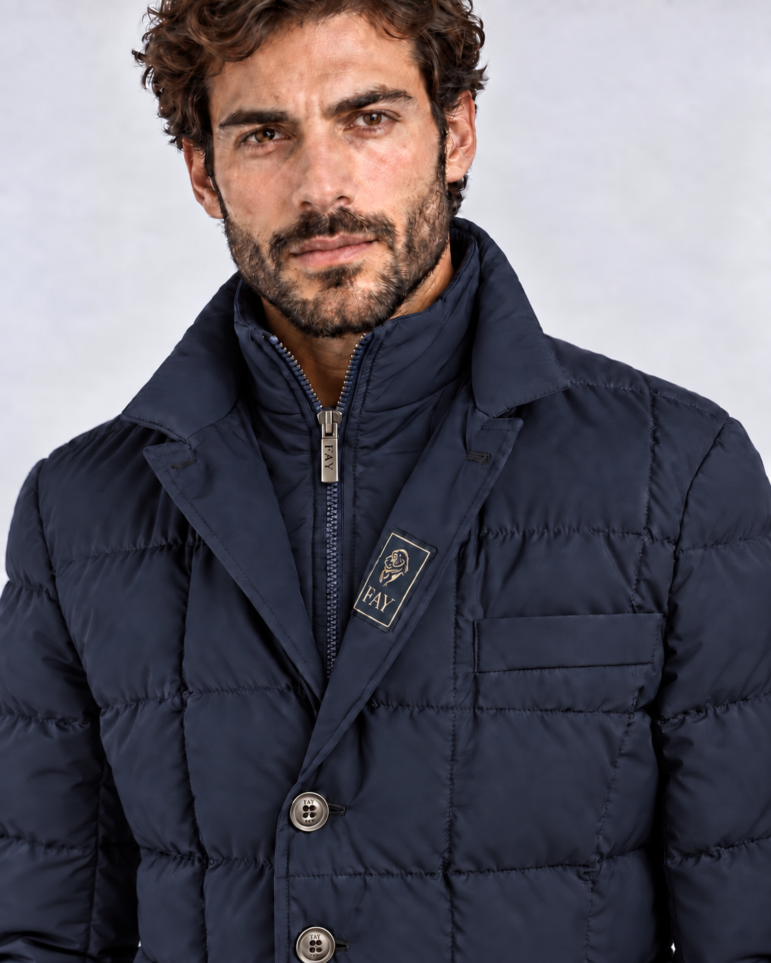 Fay Piumino corto uomo Double Front blu