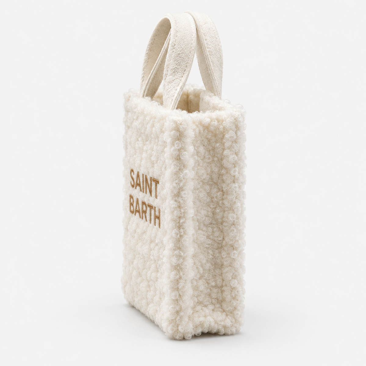 MC2 Saint Barth Phone Bag Donna Effetto Teddy Panna con Tracolla