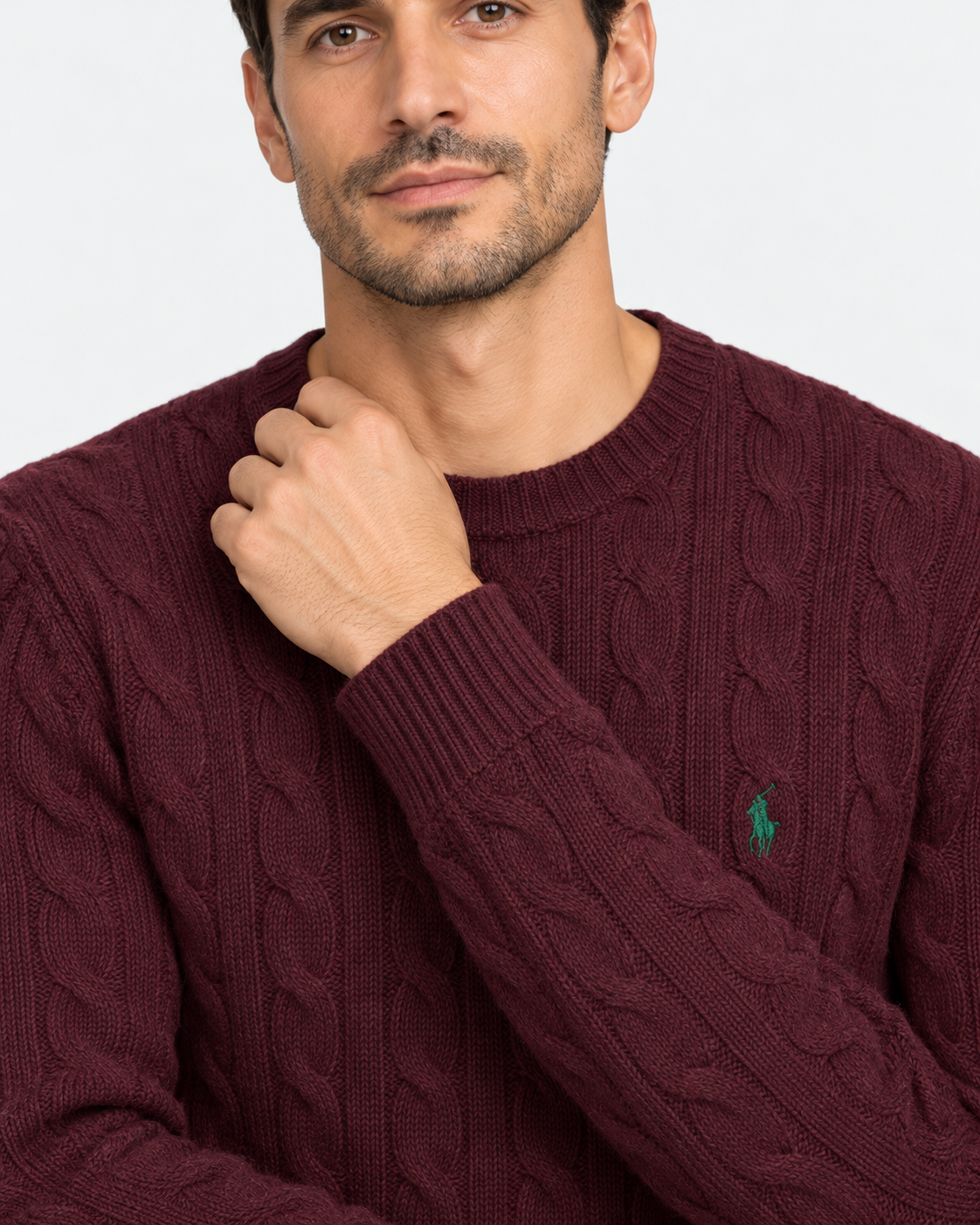 Polo Ralph Lauren Maglia Uomo a Trecce Win in Lana e Cashmere