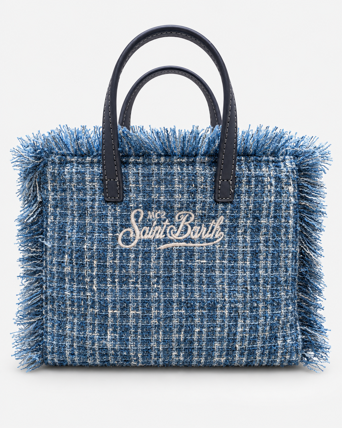 MC2 Saint Barth Borsa Donna Vanity Mini Tweed Blu con Tracolla