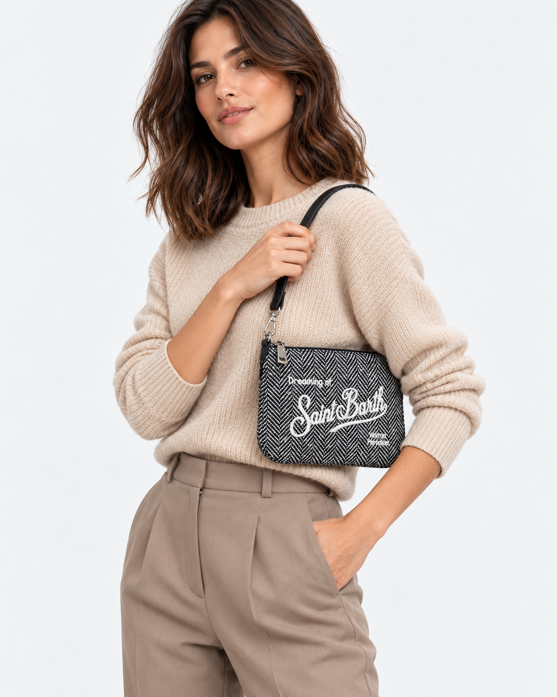 MC2 Saint Barth Borsa Donna Parisienne Mini Spigata con Strass