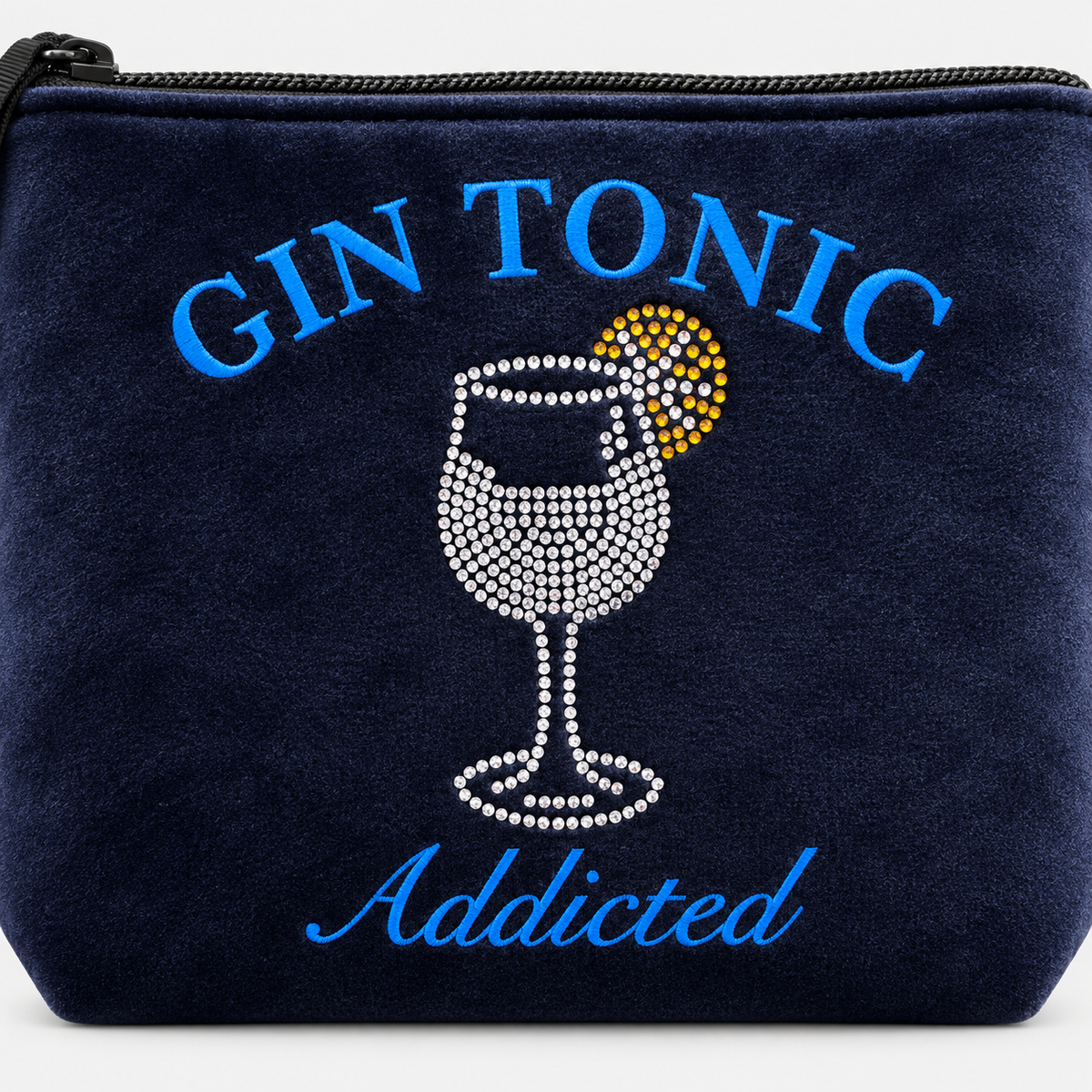 MC2 Saint Barth Pochette Donna Aline Blu Gin Tonic Addicted con Strass