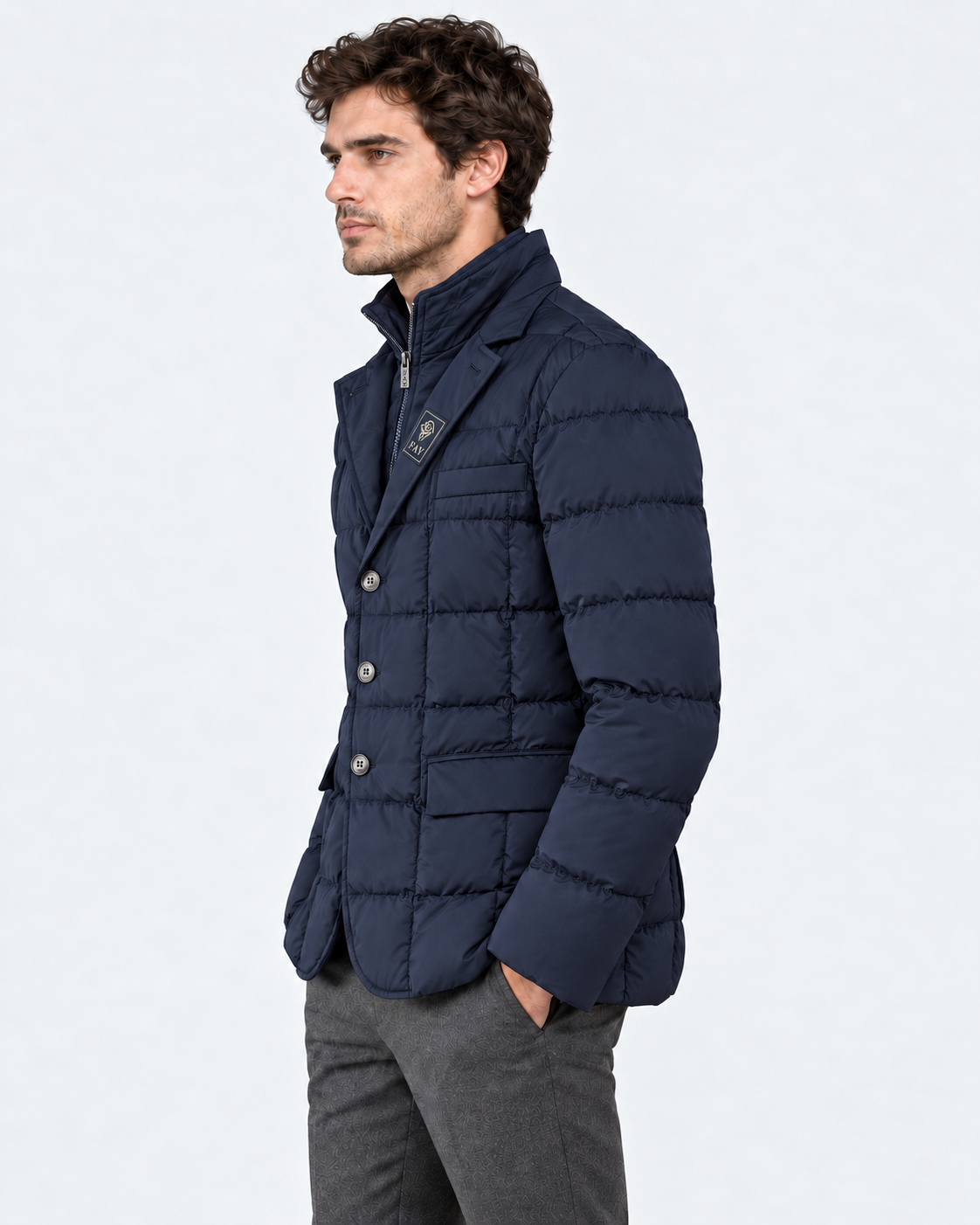 Fay Piumino corto uomo Double Front blu