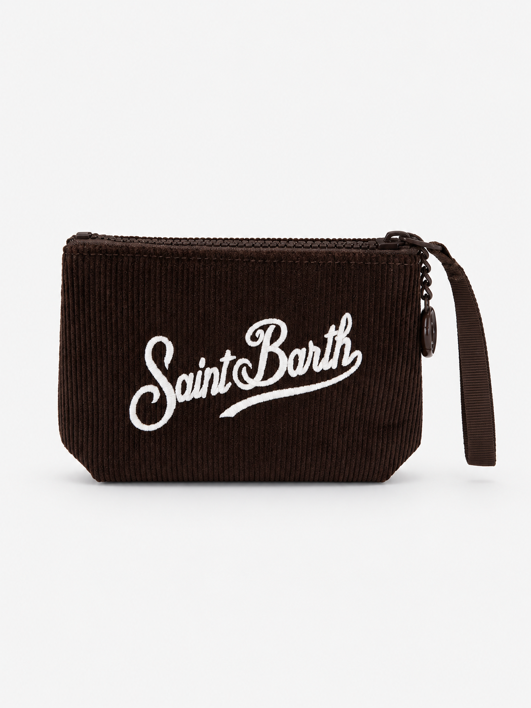 MC2 Saint Barth Pochette Donna Aline Mini in Velluto a Coste Marrone