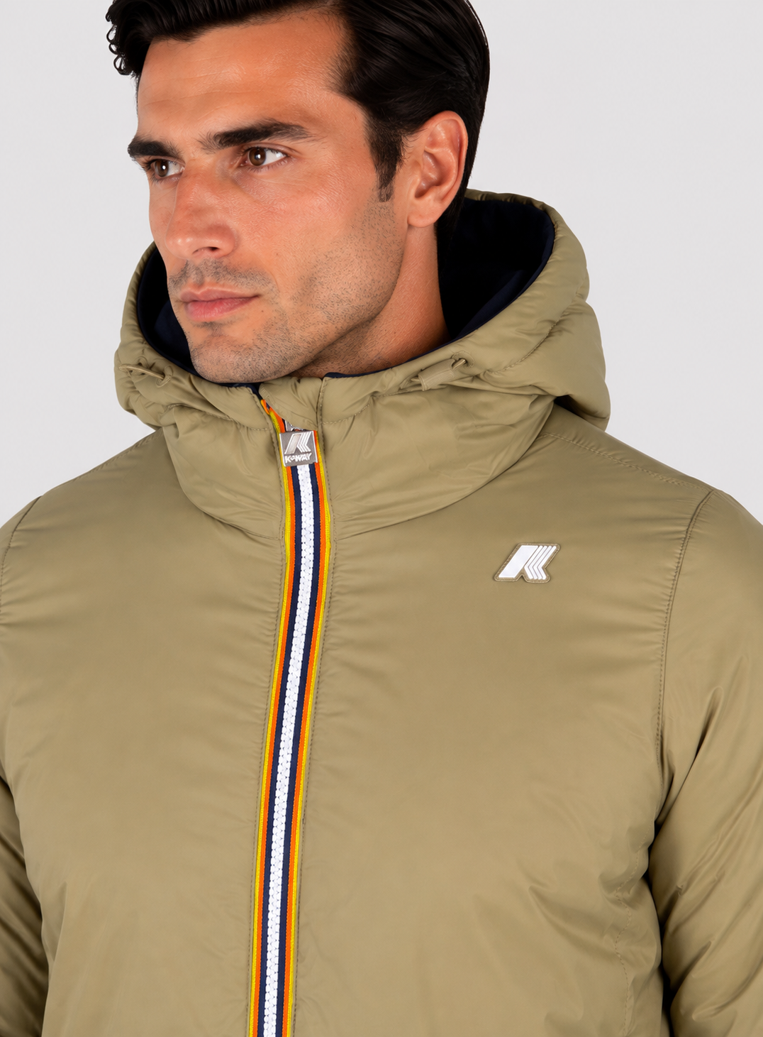 K-Way Jack Spencer Nylon Double BLUE DEPTH - GREEN ARMY